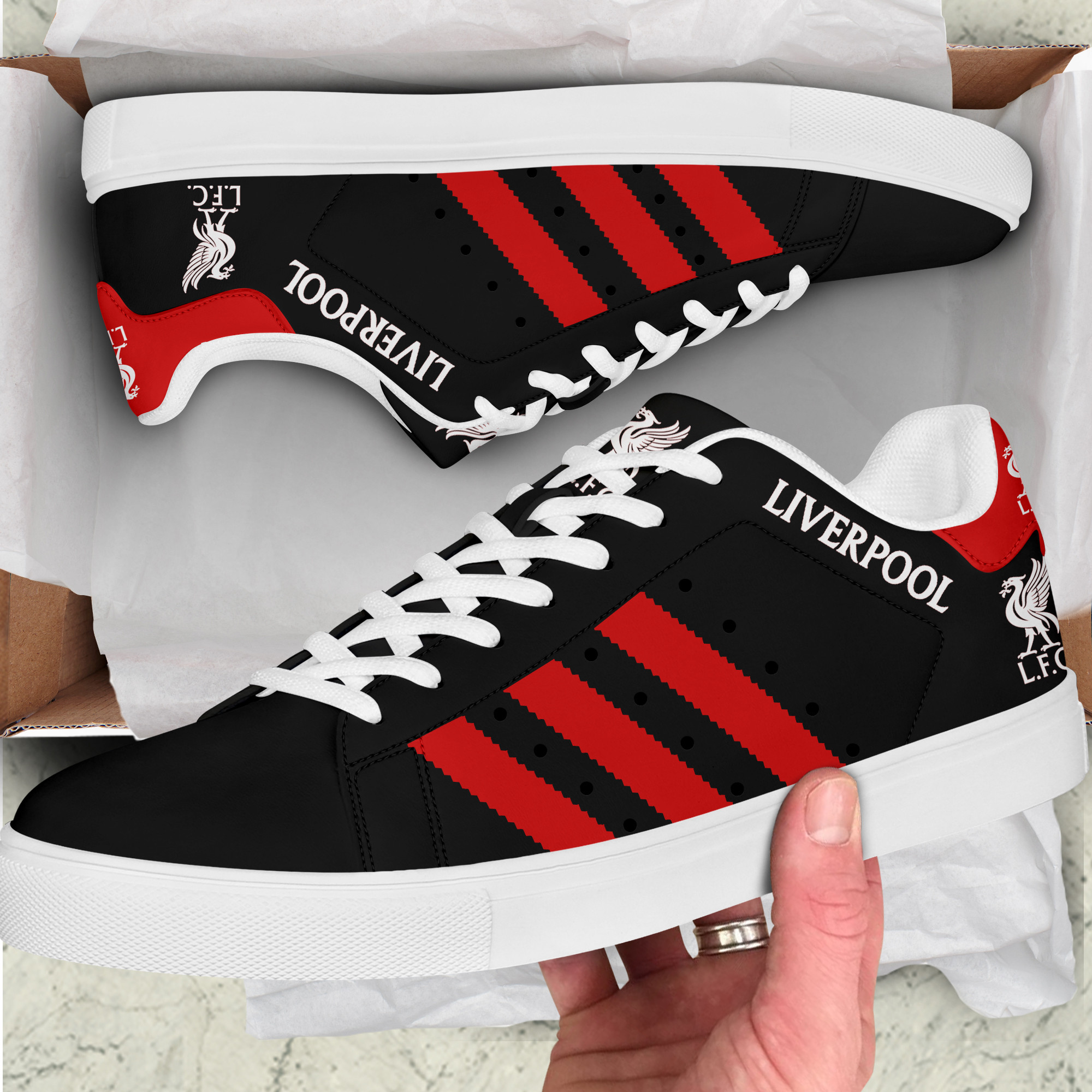Liverpool FC Stn Smith Shoes Ver 2 - Famjoys Liverpool FC Stn Smith Shoes Ver 2 - Famjoys