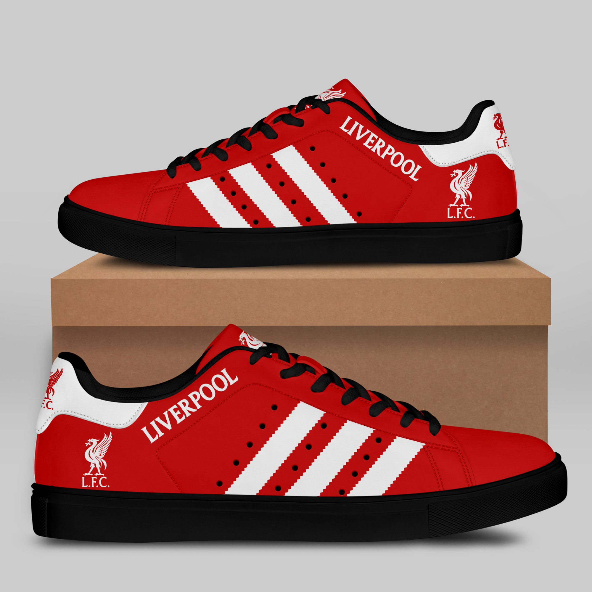 Liverpool FC Stn Smith Shoes Ver 3 - Famjoys Liverpool FC Stn Smith Shoes Ver 3 - Famjoys