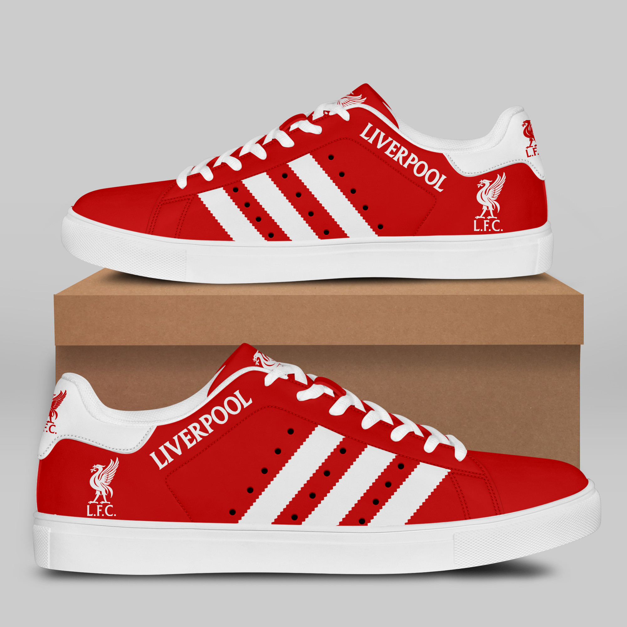 Liverpool FC Stn Smith Shoes Ver 3 - Famjoys Liverpool FC Stn Smith Shoes Ver 3 - Famjoys