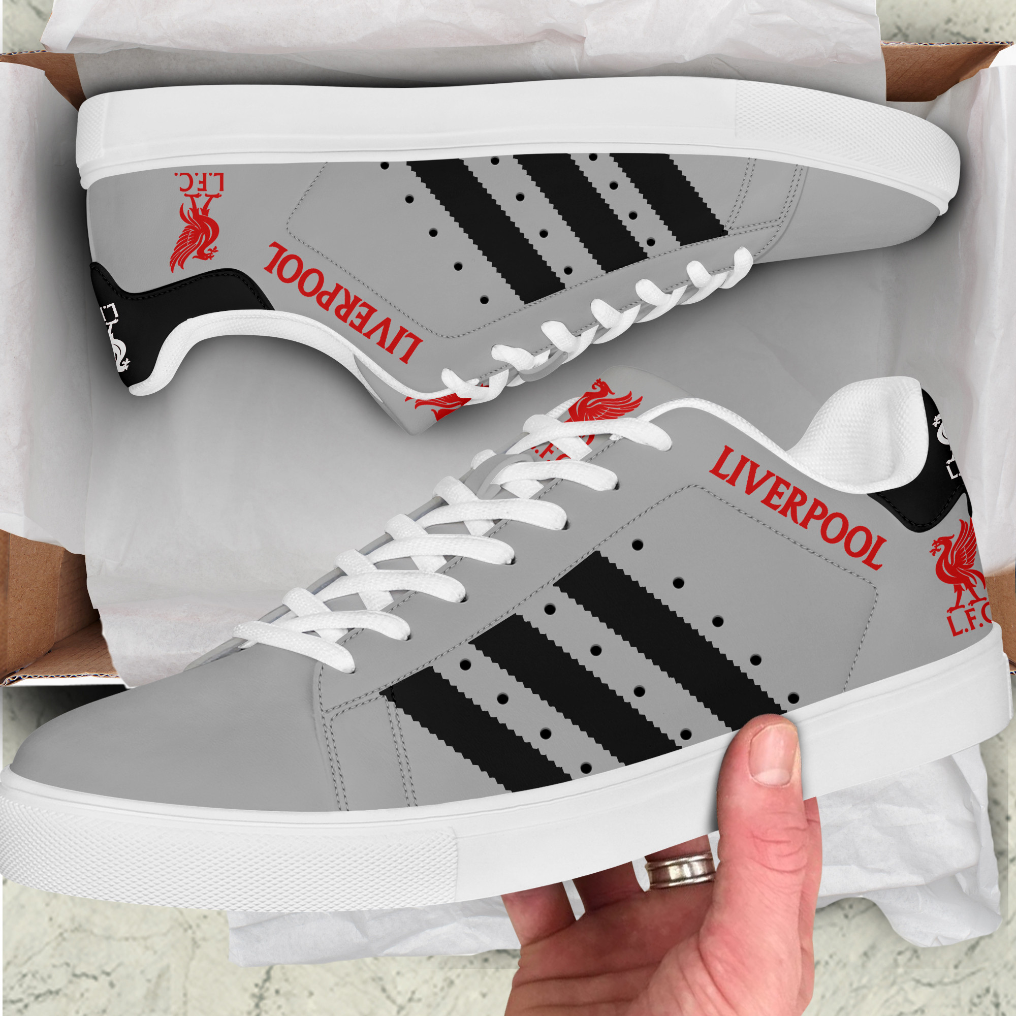 Liverpool FC Stn Smith Shoes Ver 5 - Famjoys Liverpool FC Stn Smith Shoes Ver 5 - Famjoys