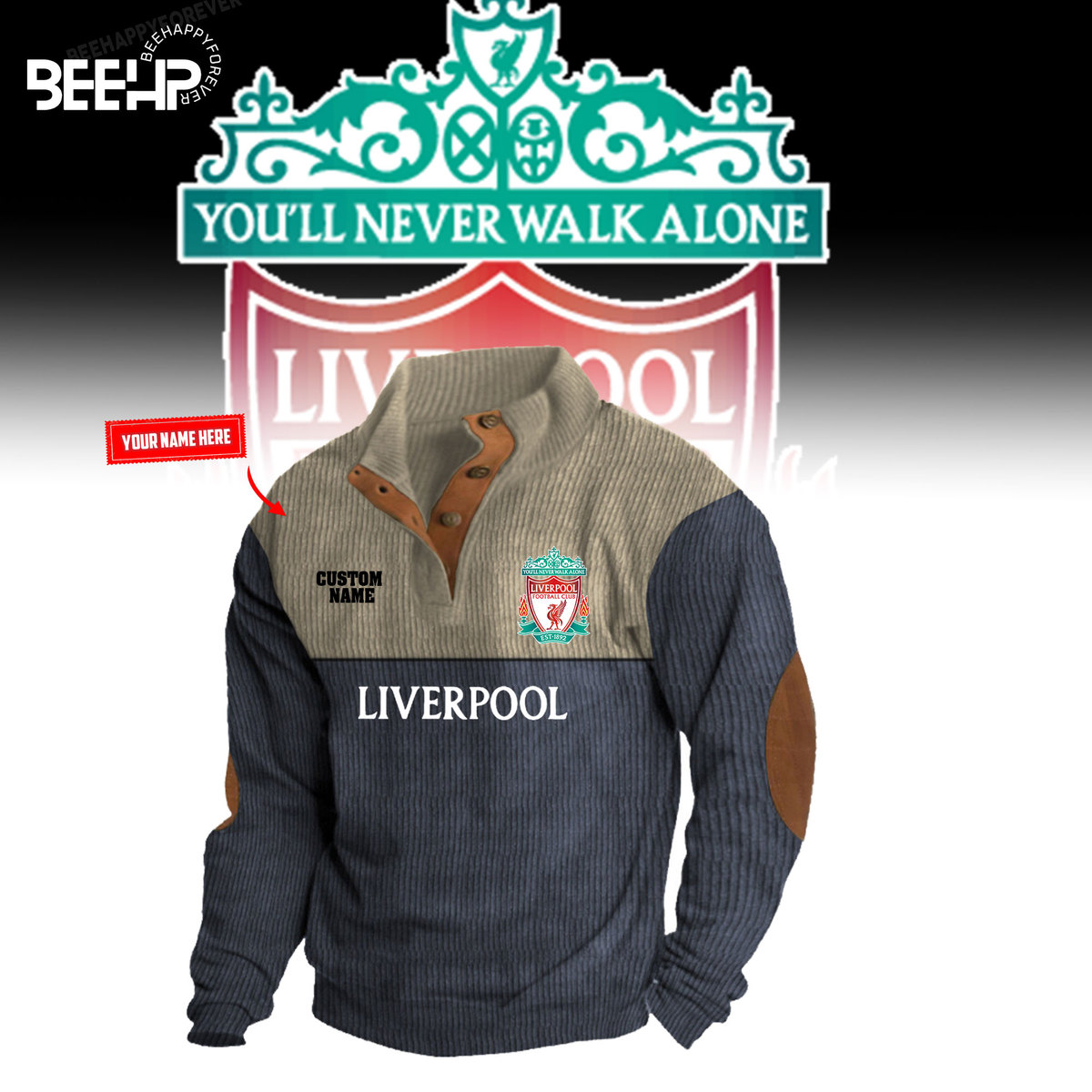 Liverpool Football 2D Fleece Sweater Fashions - Famjoys Liverpool Football 2D Fleece Sweater Fashions - Famjoys