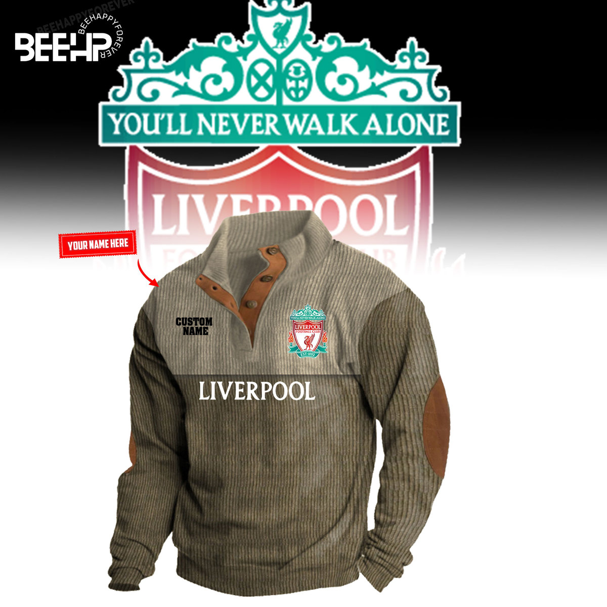 Liverpool Football 2D Fleece Sweater Fashions - Famjoys Liverpool Football 2D Fleece Sweater Fashions - Famjoys