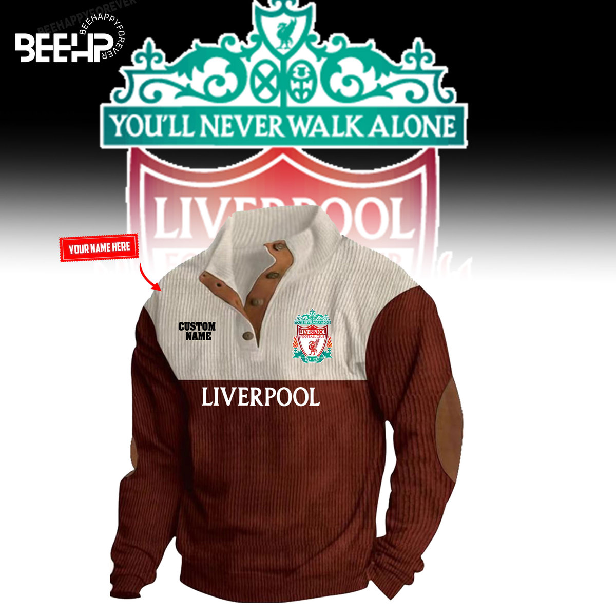 Liverpool Football 2D Fleece Sweater Fashions - Famjoys Liverpool Football 2D Fleece Sweater Fashions - Famjoys