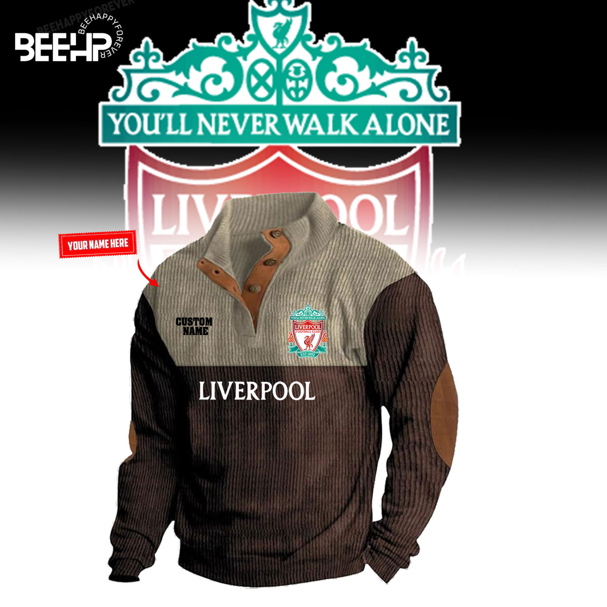 Liverpool Football 2D Fleece Sweater Fashions - Famjoys Liverpool Football 2D Fleece Sweater Fashions - Famjoys