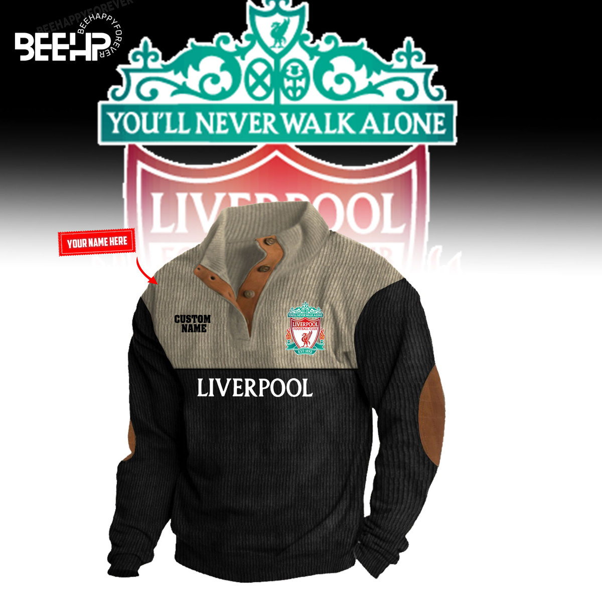 Liverpool Football 2D Fleece Sweater Fashions - Famjoys Liverpool Football 2D Fleece Sweater Fashions - Famjoys