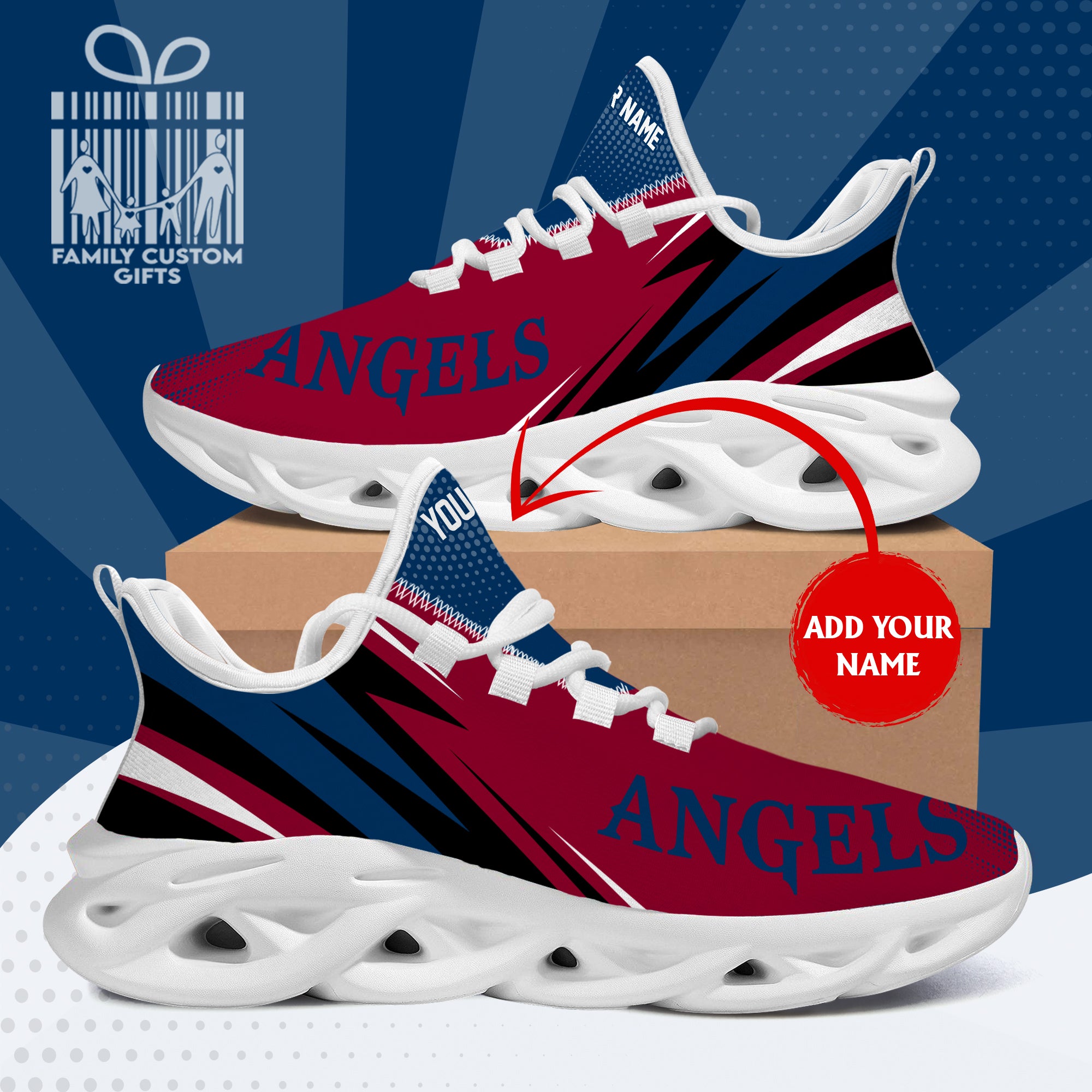 Los Angeles Angels Custom Baseball Personalized Max Soul Sneakers Running Sport Shoes for Men Women - Famjoys Los Angeles Angels Custom Baseball Personalized Max Soul Sneakers Running Sport Shoes for Men Women - Famjoys