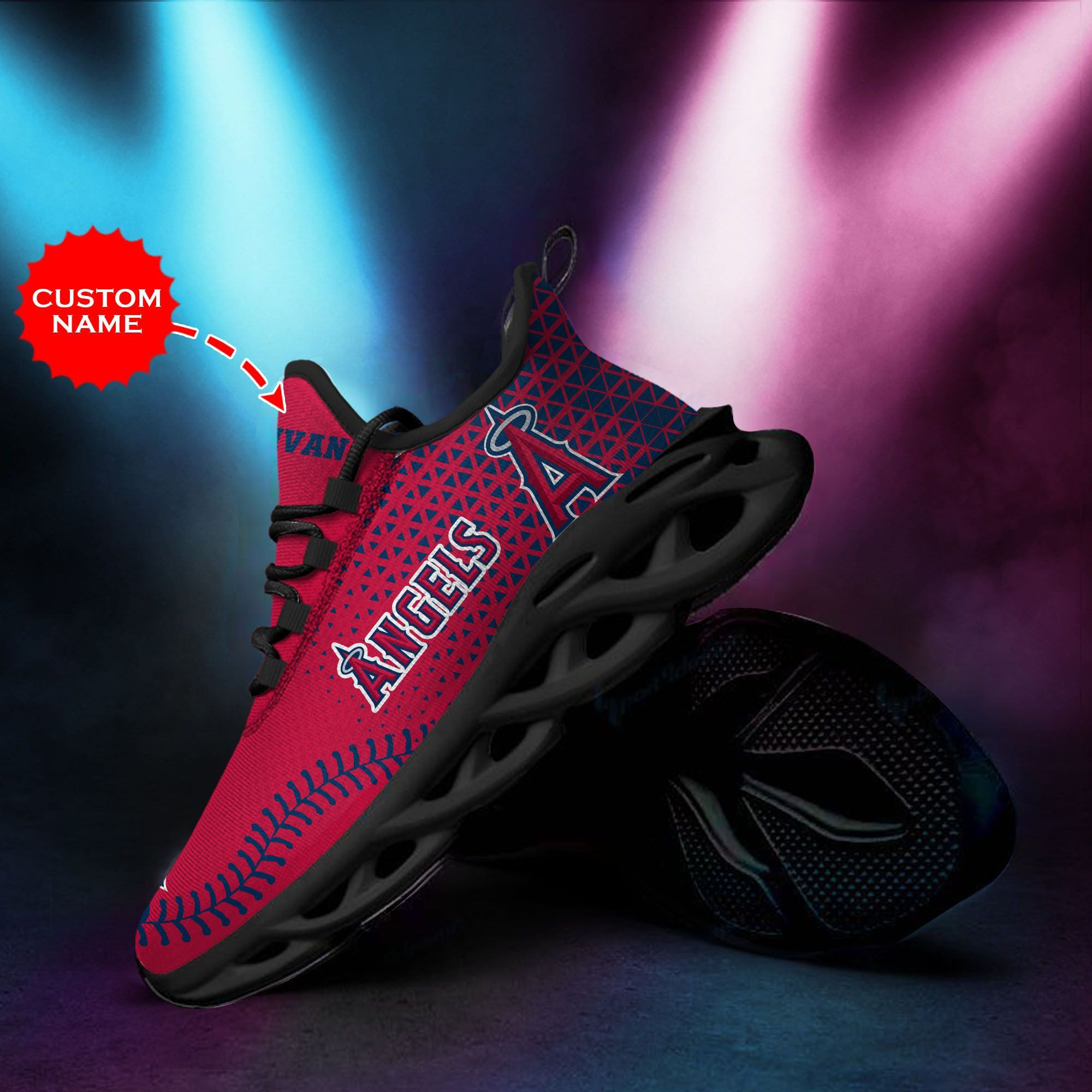 Los Angeles Angels Custom Personalized Max Soul Sneakers Shoes - Famjoys Los Angeles Angels Custom Personalized Max Soul Sneakers Shoes - Famjoys