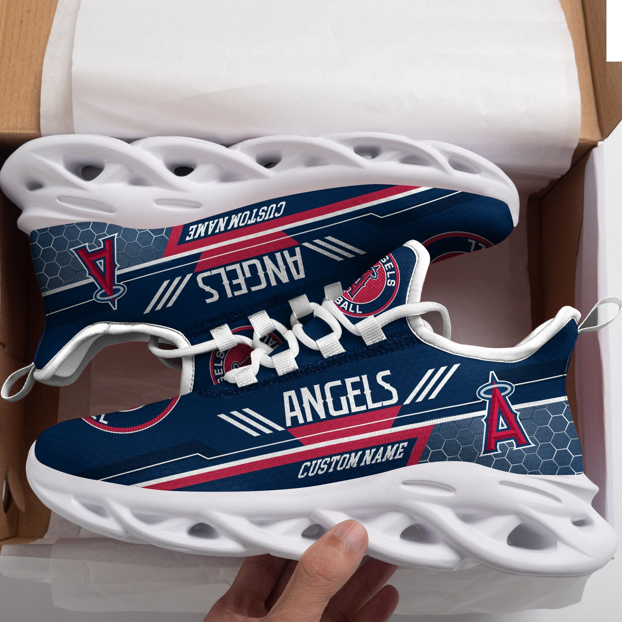 Los Angeles Angels Custom Personalized Max Soul Sneakers Shoes - Famjoys Los Angeles Angels Custom Personalized Max Soul Sneakers Shoes - Famjoys