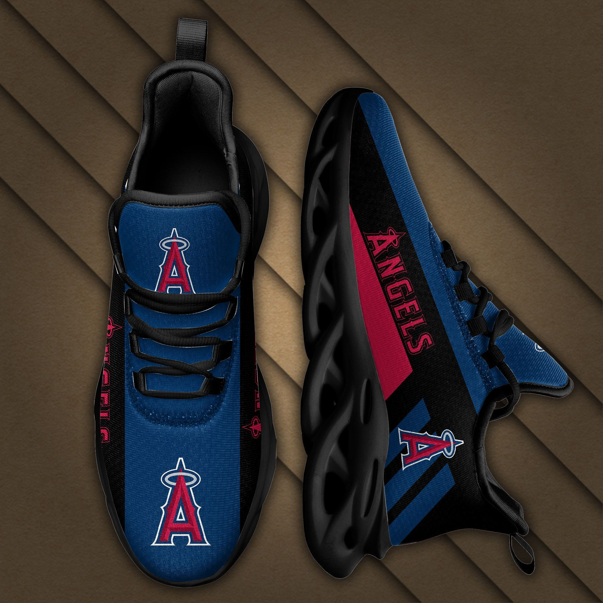 Los Angeles Angels Max Soul Sneakers Shoes - Famjoys Los Angeles Angels Max Soul Sneakers Shoes - Famjoys
