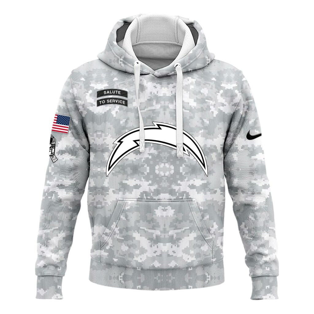 Los Angeles Chargers Arctic Camo Salute to Service Club Hoodie Edition - Famjoys Los Angeles Chargers Arctic Camo Salute to Service Club Hoodie Edition - Famjoys