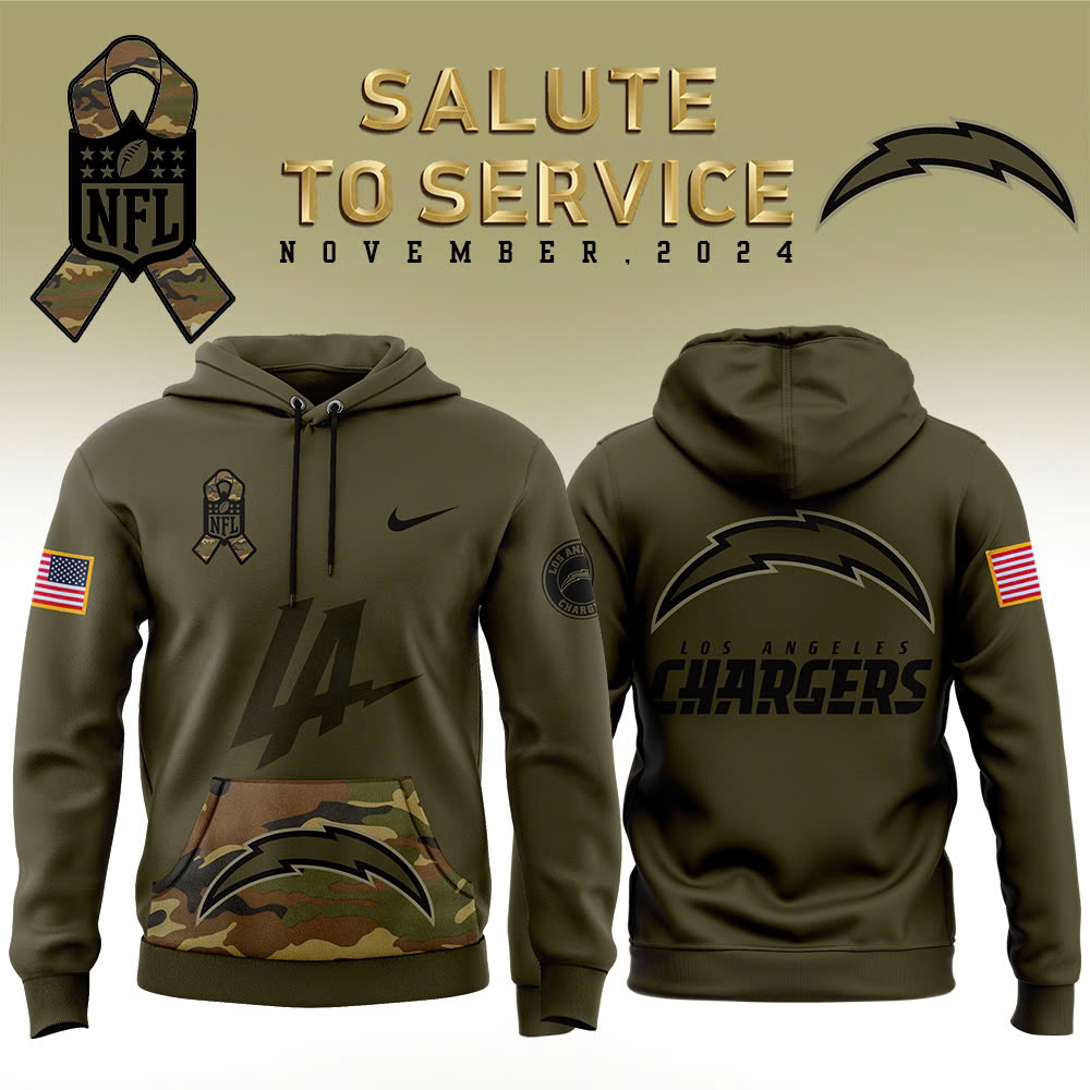Los Angeles Chargers Camo Salute to Service Club Fleece Pullover Hoodie - Famjoys Los Angeles Chargers Camo Salute to Service Club Fleece Pullover Hoodie - Famjoys