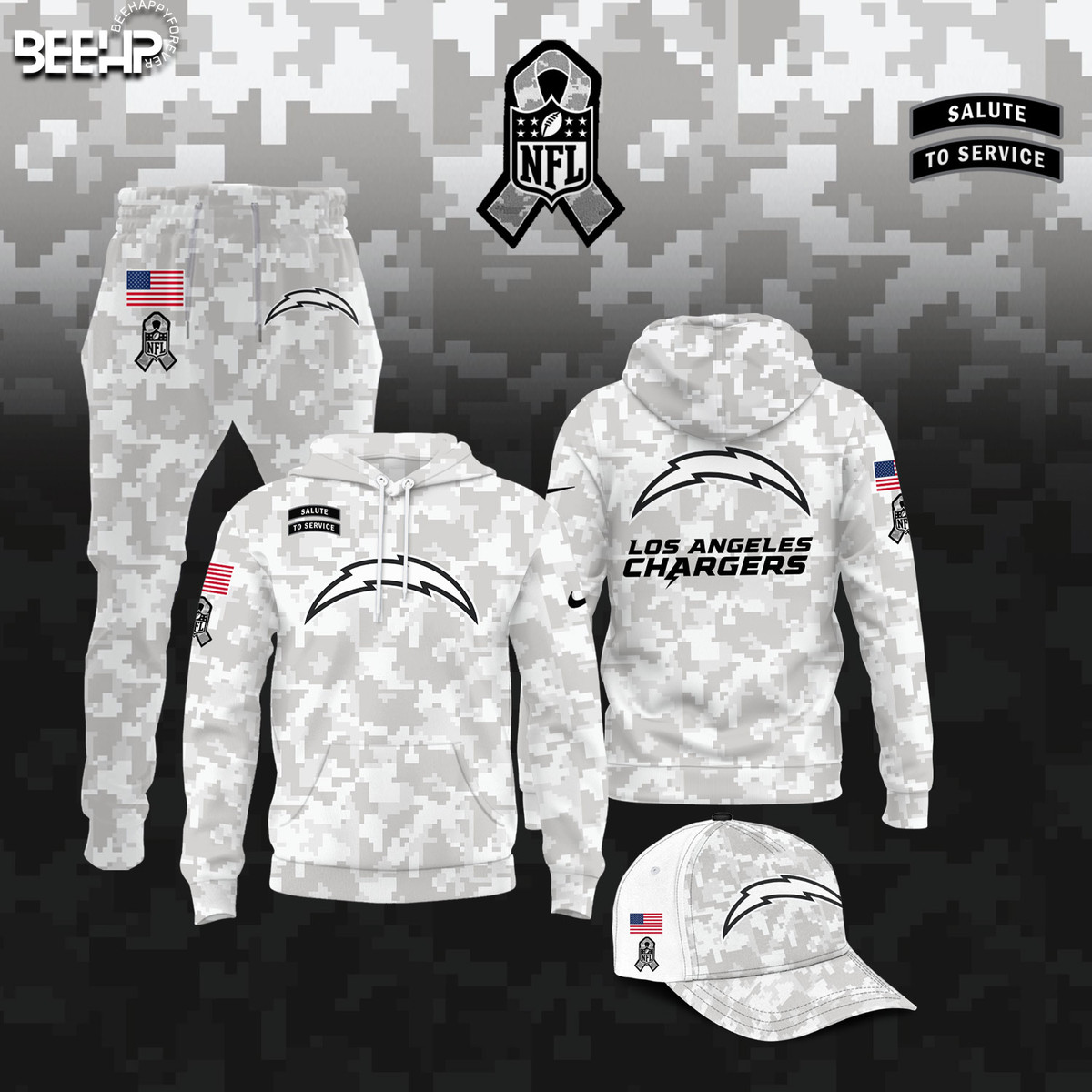 Los Angeles Chargers Camo Salute to Service Combo - Famjoys Los Angeles Chargers Camo Salute to Service Combo - Famjoys