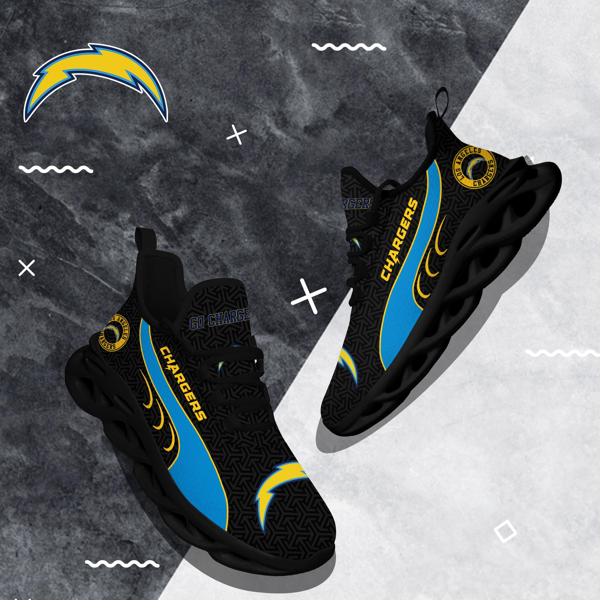 Los Angeles Chargers Clunky Shoes T-42107 - Famjoys Los Angeles Chargers Clunky Shoes T-42107 - Famjoys