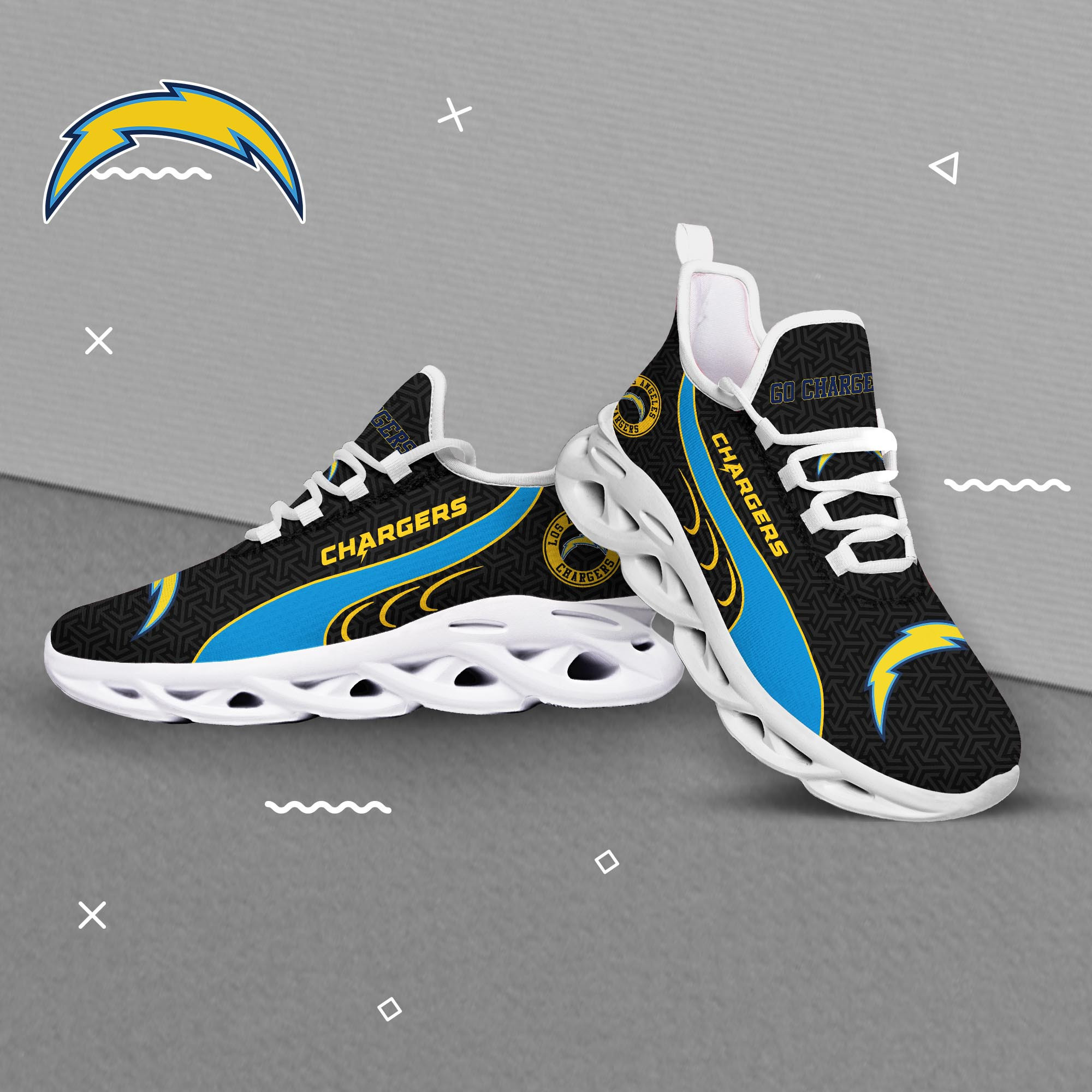Los Angeles Chargers Clunky Shoes T-42107 - Famjoys Los Angeles Chargers Clunky Shoes T-42107 - Famjoys