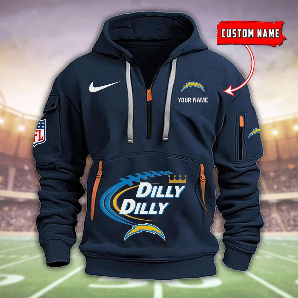 Los Angeles Chargers Dilly Dilly Football Quarter Half Zip Hoodie For Fans - Famjoys Los Angeles Chargers Dilly Dilly Football Quarter Half Zip Hoodie For Fans - Famjoys