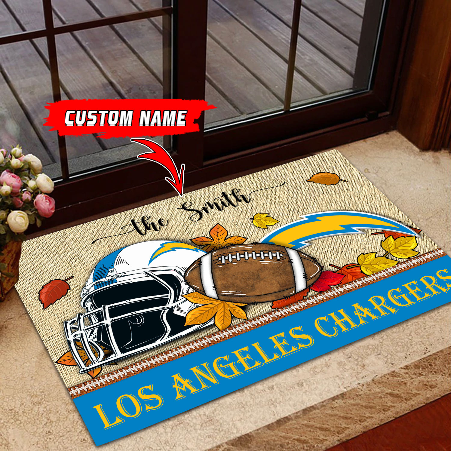 Los Angeles Chargers Football Doormat - Famjoys Los Angeles Chargers Football Doormat - Famjoys