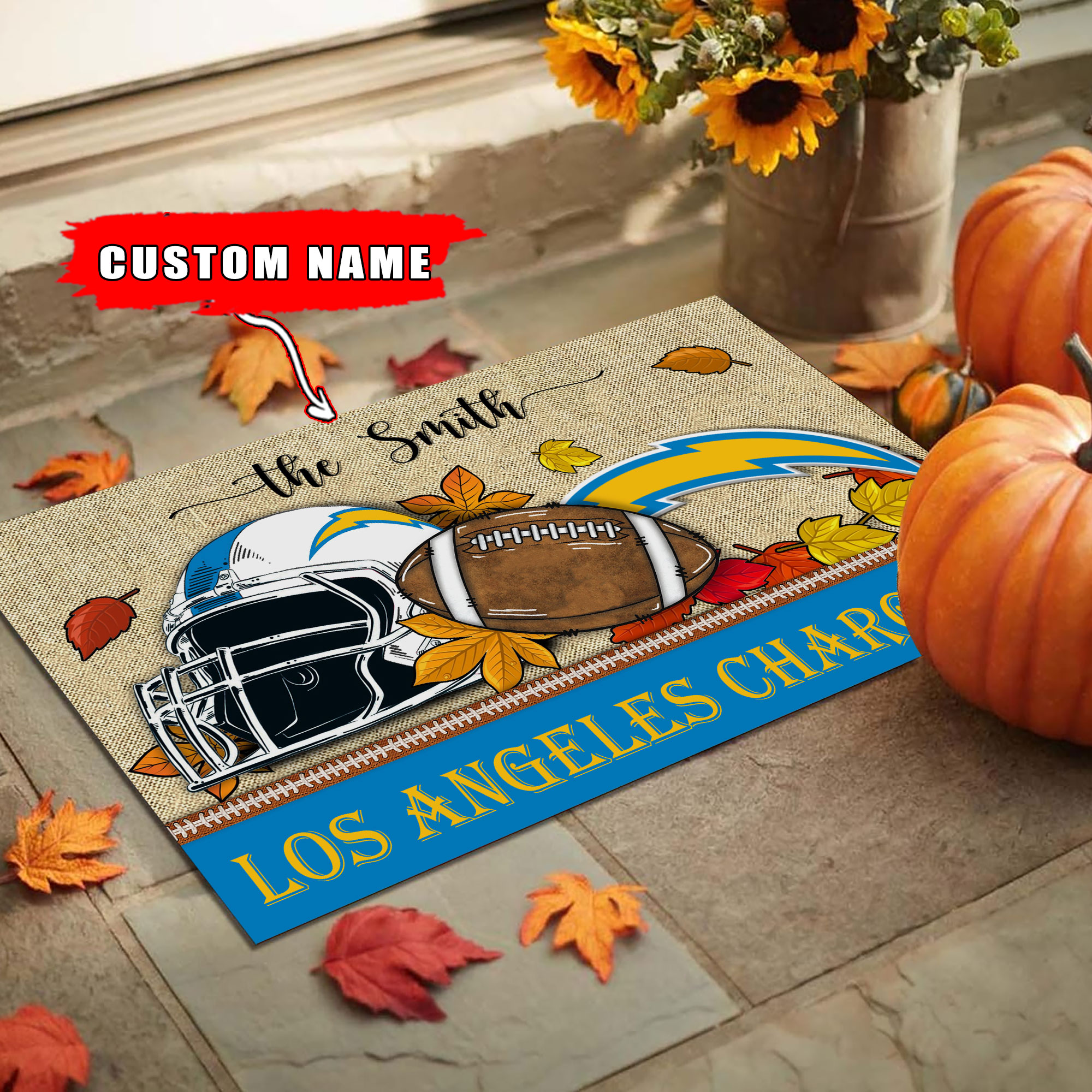 Los Angeles Chargers Football Doormat - Famjoys Los Angeles Chargers Football Doormat - Famjoys