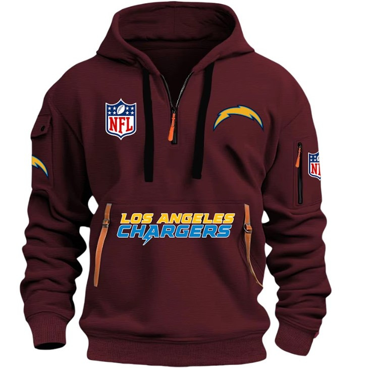 Los Angeles Chargers - HOODIE HALF ZIPPER - QTA405111347 - Famjoys Los Angeles Chargers - HOODIE HALF ZIPPER - QTA405111347 - Famjoys