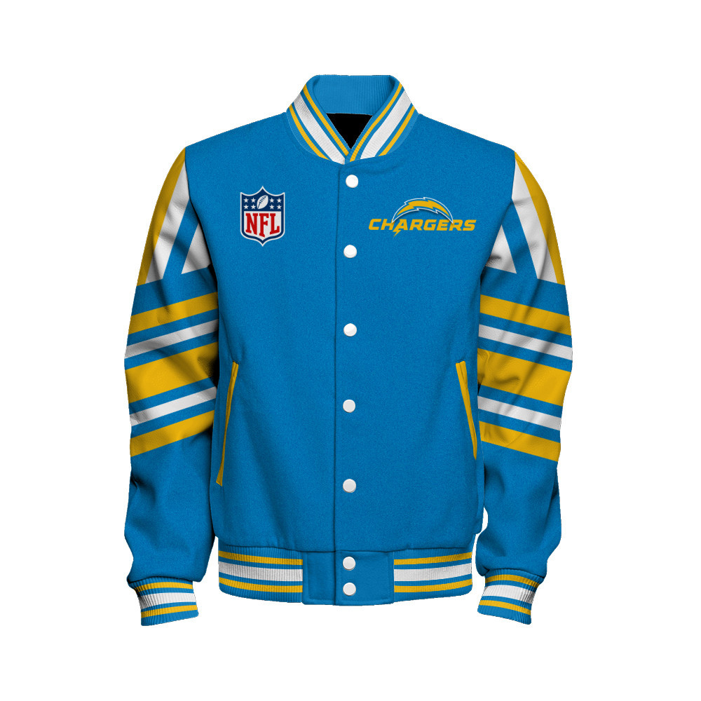 Los Angeles Chargers - Immortal Faith Unisex Varsity Jacket - Famjoys Los Angeles Chargers - Immortal Faith Unisex Varsity Jacket - Famjoys