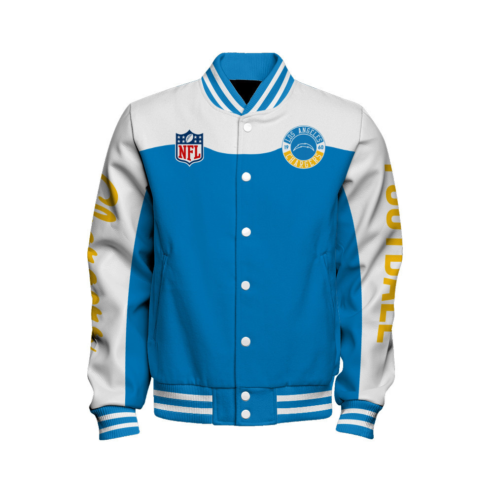 Los Angeles Chargers National Football League Face Any Weather Unisex Varsity Jacket - Famjoys Los Angeles Chargers National Football League Face Any Weather Unisex Varsity Jacket - Famjoys