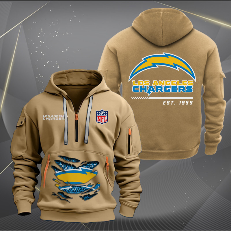 Los Angeles Chargers New Personalized Quarter Zip Hoodie AZBTQZH000112 - Famjoys Los Angeles Chargers New Personalized Quarter Zip Hoodie AZBTQZH000112 - Famjoys