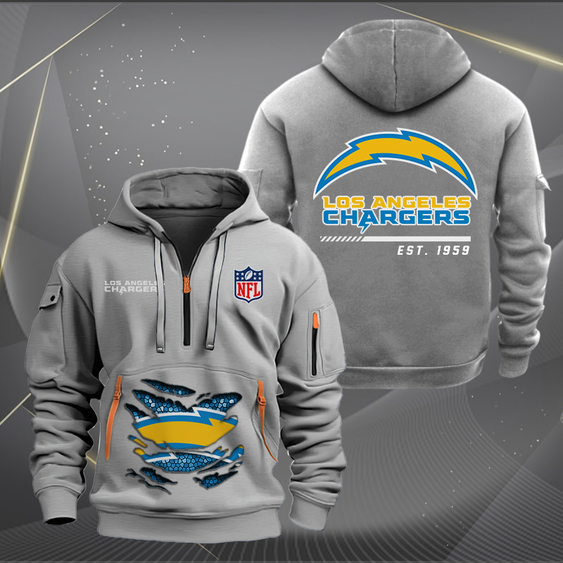 Los Angeles Chargers New Personalized Quarter Zip Hoodie AZBTQZH000112 - Famjoys Los Angeles Chargers New Personalized Quarter Zip Hoodie AZBTQZH000112 - Famjoys