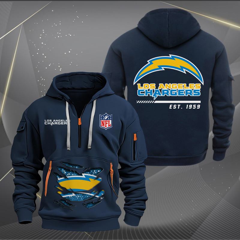 Los Angeles Chargers New Personalized Quarter Zip Hoodie AZBTQZH000112 - Famjoys Los Angeles Chargers New Personalized Quarter Zip Hoodie AZBTQZH000112 - Famjoys