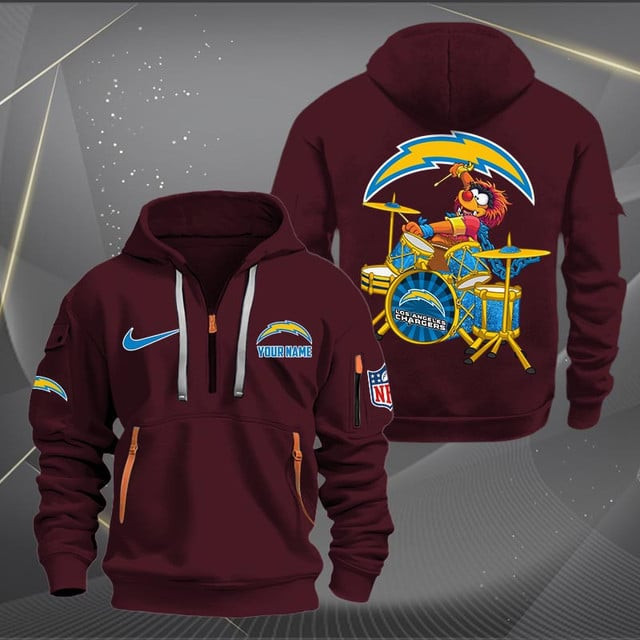 Los Angeles Chargers Premium Personalized Quarter Zip Hoodie AZBTCQZH000016 - Famjoys Los Angeles Chargers Premium Personalized Quarter Zip Hoodie AZBTCQZH000016 - Famjoys