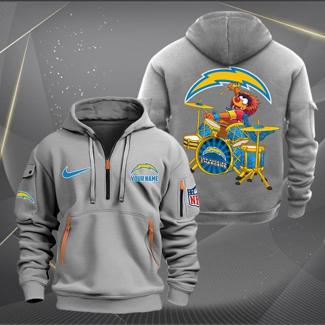 Los Angeles Chargers Premium Personalized Quarter Zip Hoodie AZBTCQZH000016 - Famjoys Los Angeles Chargers Premium Personalized Quarter Zip Hoodie AZBTCQZH000016 - Famjoys