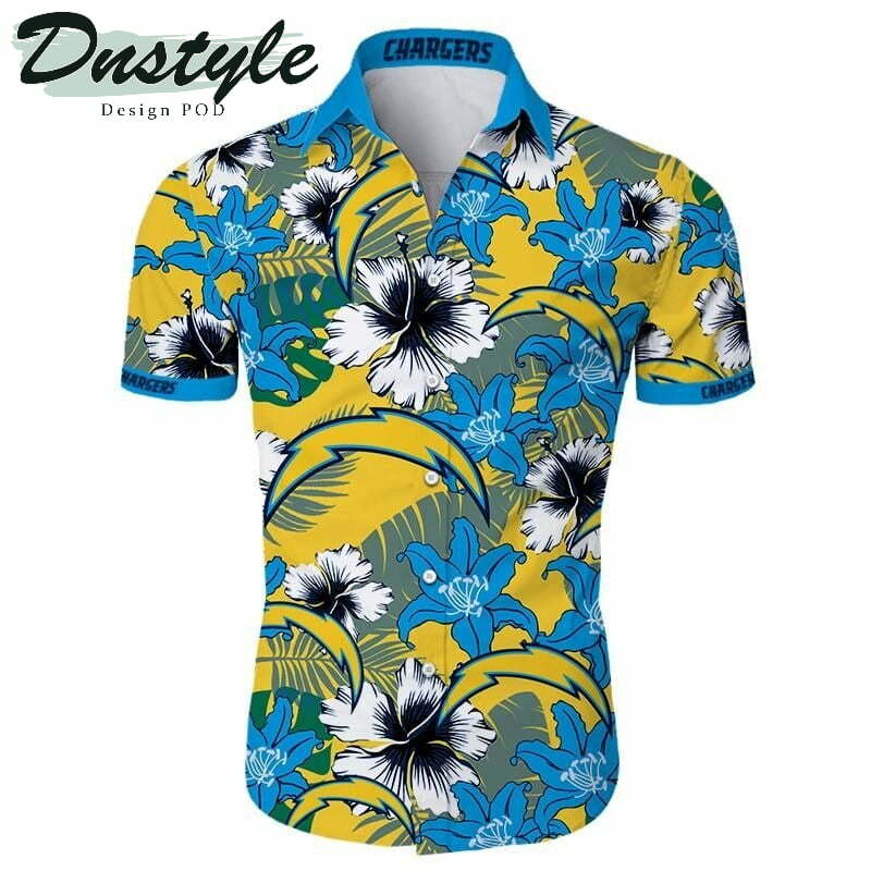 Los Angeles Chergers Tropical Hawaiian Shirt - Famjoys Los Angeles Chergers Tropical Hawaiian Shirt - Famjoys