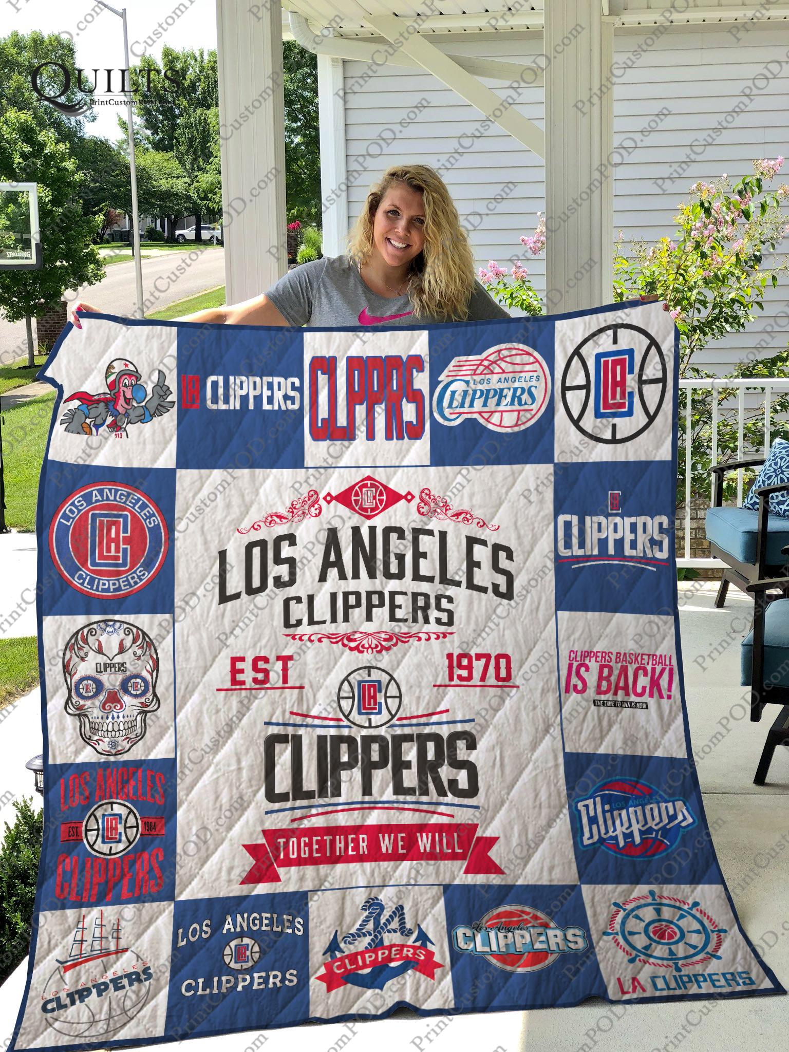 Los Angeles Clippers Quilt Blanket Ver 17 - Famjoys Los Angeles Clippers Quilt Blanket Ver 17 - Famjoys