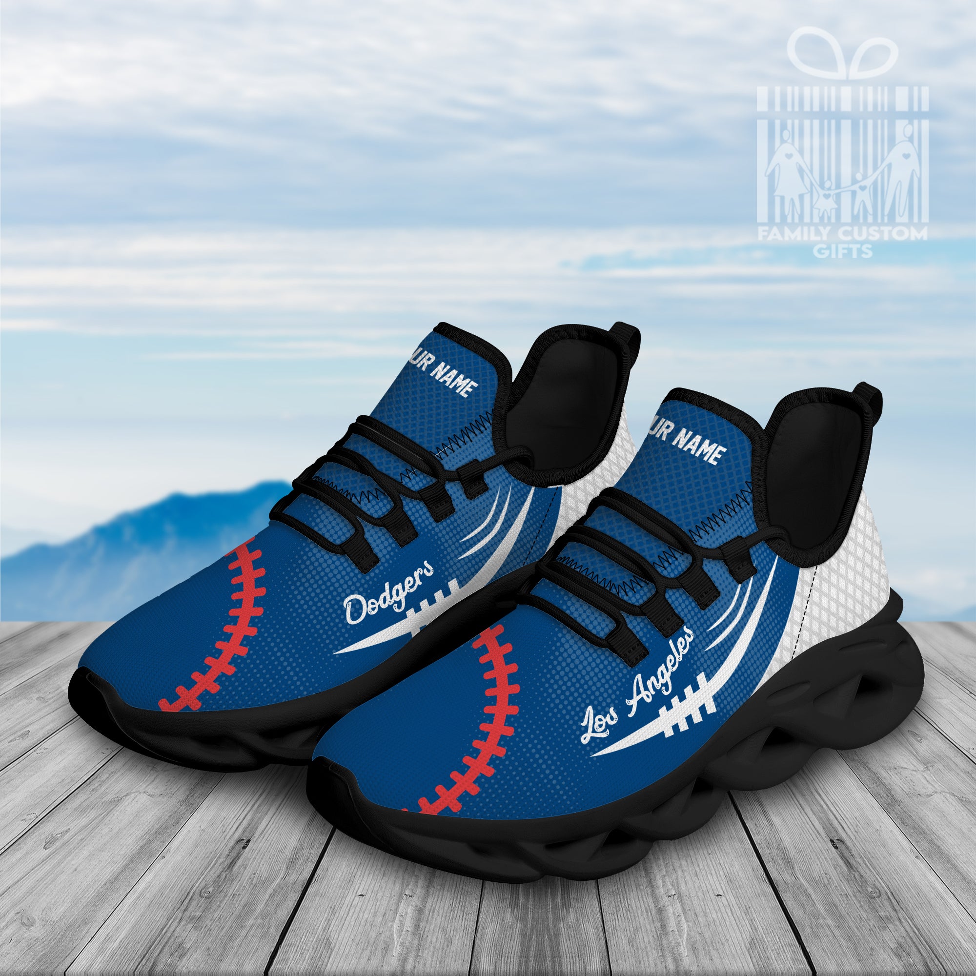 Los Angeles Custom Baseball Personalized Max Soul Sneakers Running Sport Shoes for Her Him - Famjoys Los Angeles Custom Baseball Personalized Max Soul Sneakers Running Sport Shoes for Her Him - Famjoys