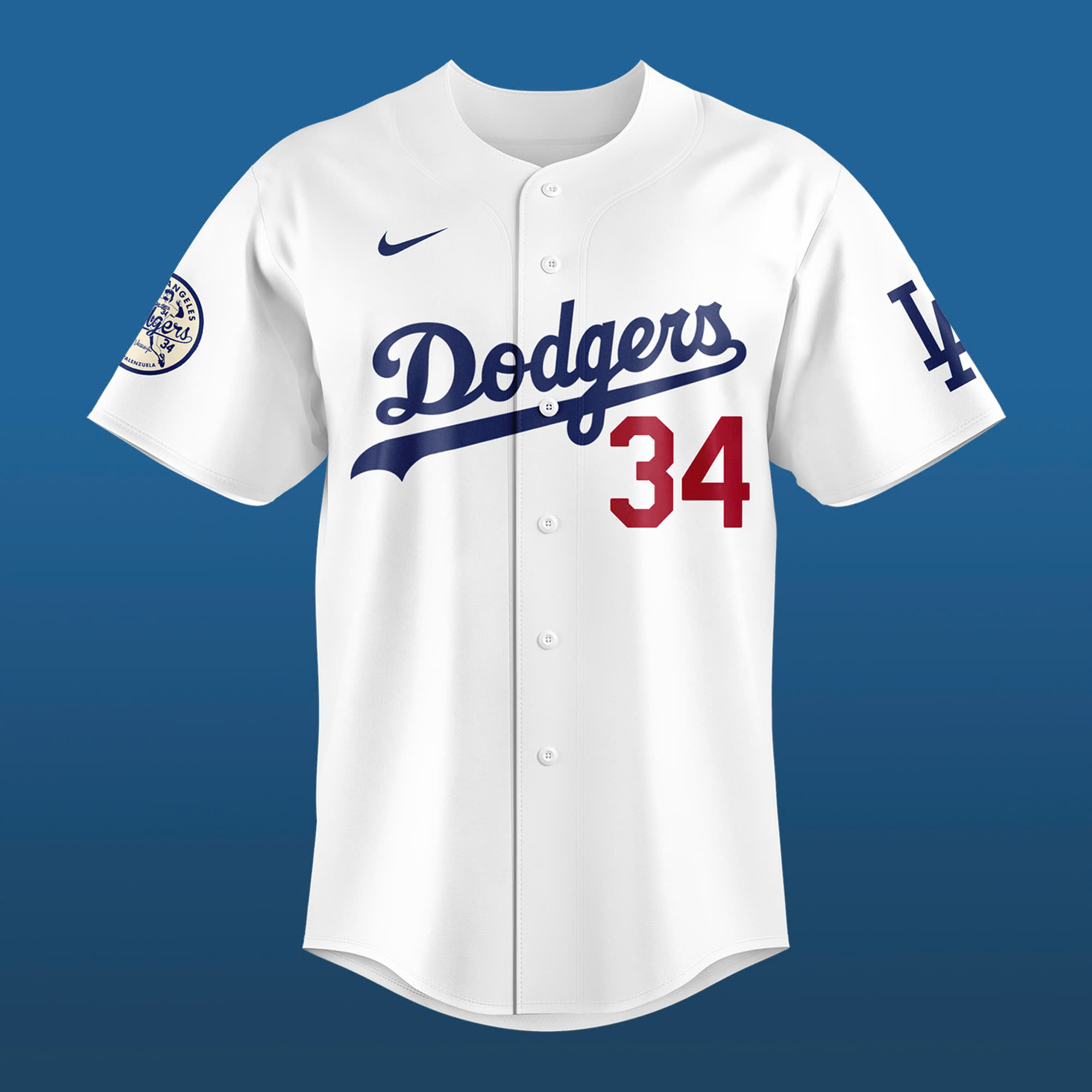 Los Angeles Dodgers’ Fernando Valenzuela FOREVER 34 Special Jersey - Famjoys Los Angeles Dodgers’ Fernando Valenzuela FOREVER 34 Special Jersey - Famjoys