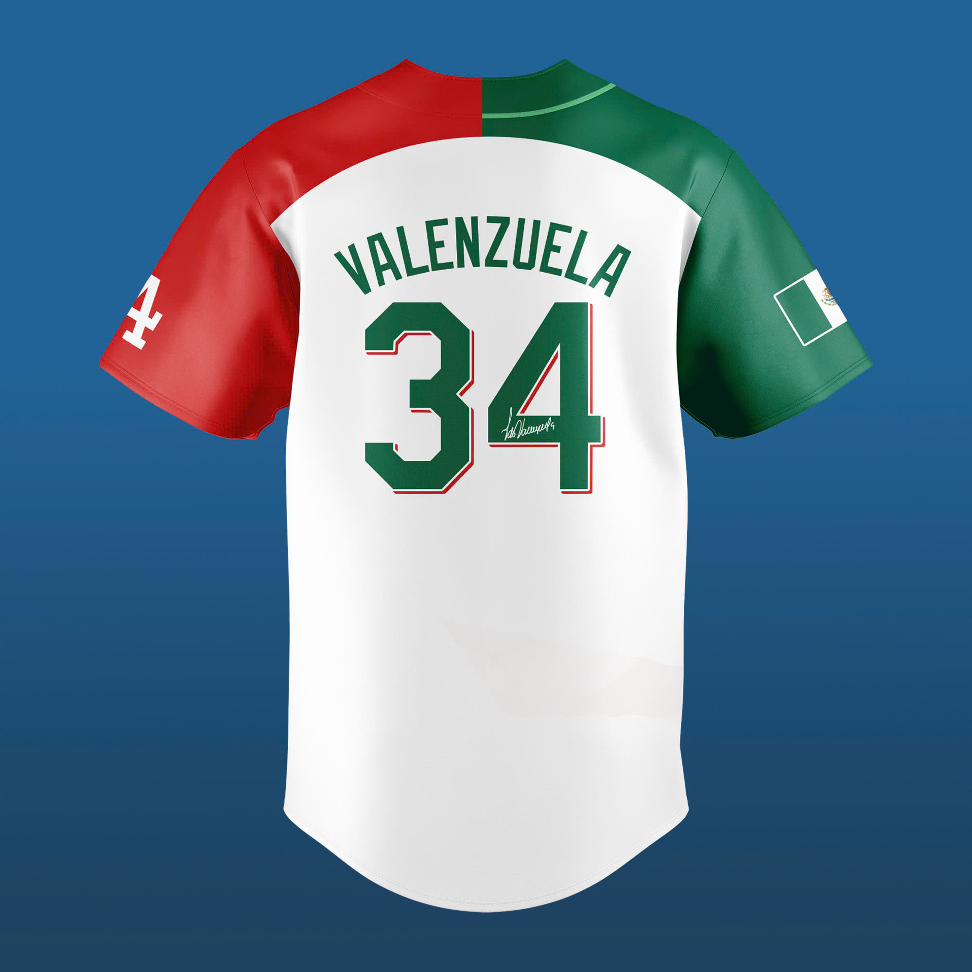 Los Angeles Dodgers’ Fernando Valenzuela FOREVER 34 Special Mexican Edition Jersey - Famjoys Los Angeles Dodgers’ Fernando Valenzuela FOREVER 34 Special Mexican Edition Jersey - Famjoys