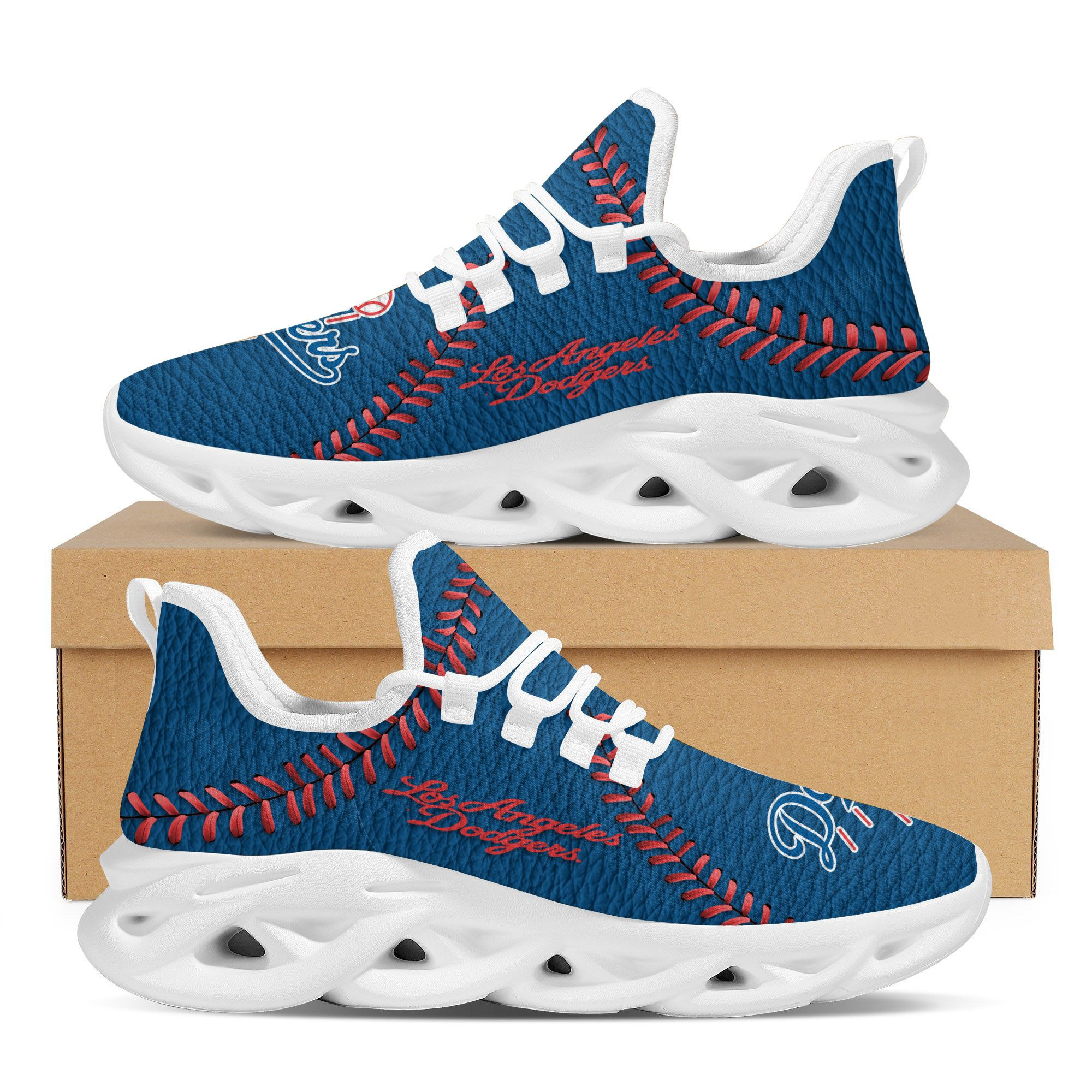 Los Angeles Dodgers Baseball Teams Leather Surface Design Trending Max Soul Clunky Sneaker - Famjoys Los Angeles Dodgers Baseball Teams Leather Surface Design Trending Max Soul Clunky Sneaker - Famjoys