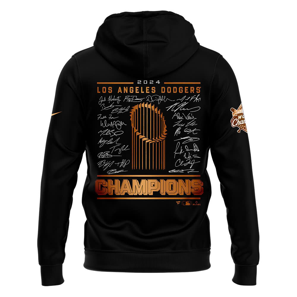 Los Angeles Dodgers Black World Series Champions Hoodie - Famjoys Los Angeles Dodgers Black World Series Champions Hoodie - Famjoys