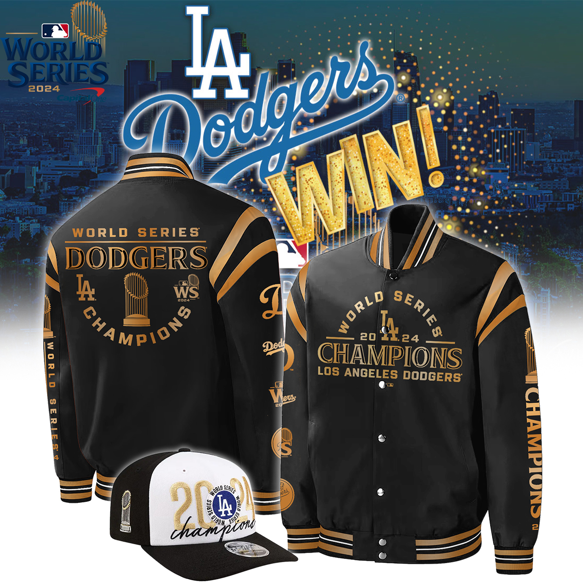 Los Angeles Dodgers Champions Bomber Jacket - Famjoys Los Angeles Dodgers Champions Bomber Jacket - Famjoys