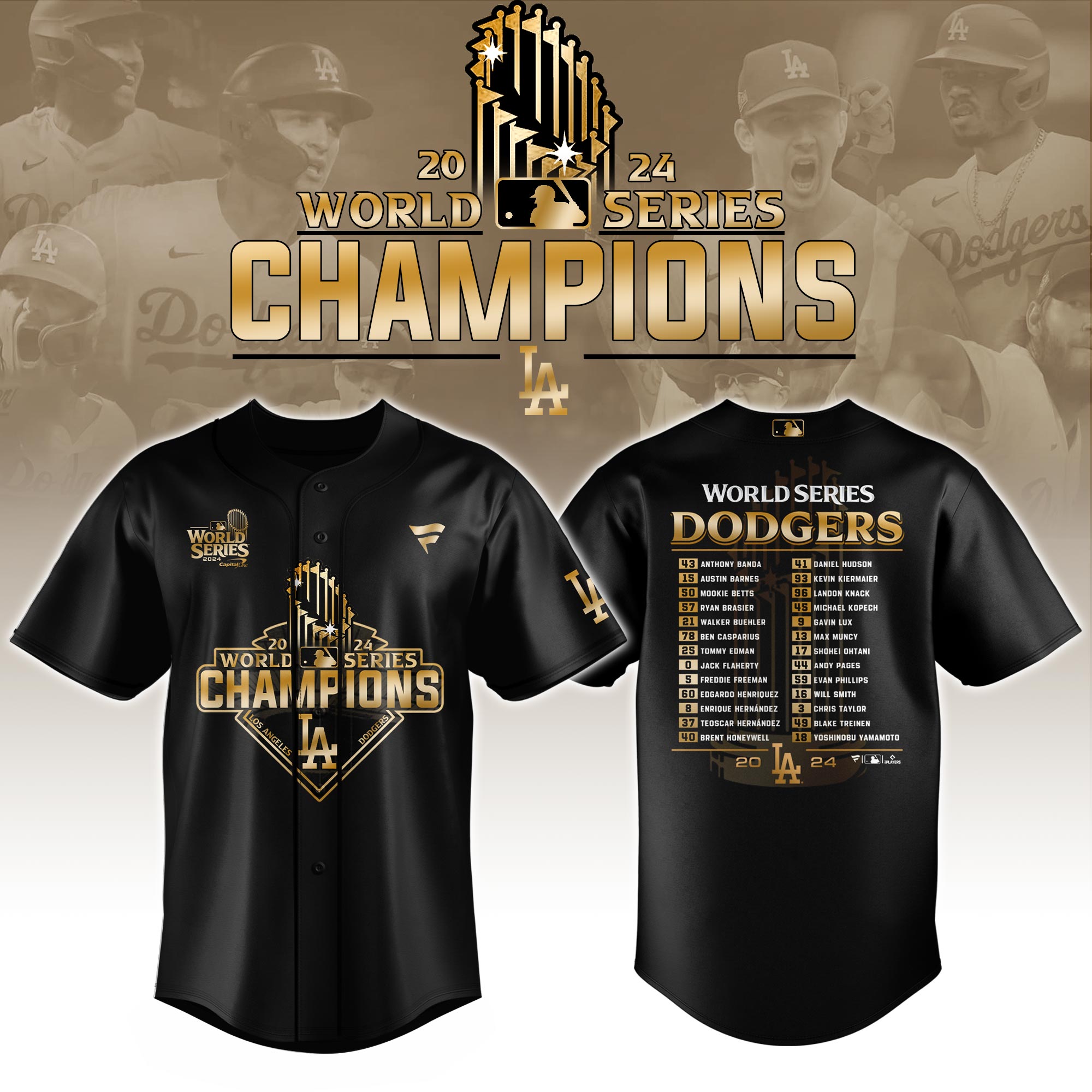 Los Angeles Dodgers Champions Jersey - Famjoys Los Angeles Dodgers Champions Jersey - Famjoys