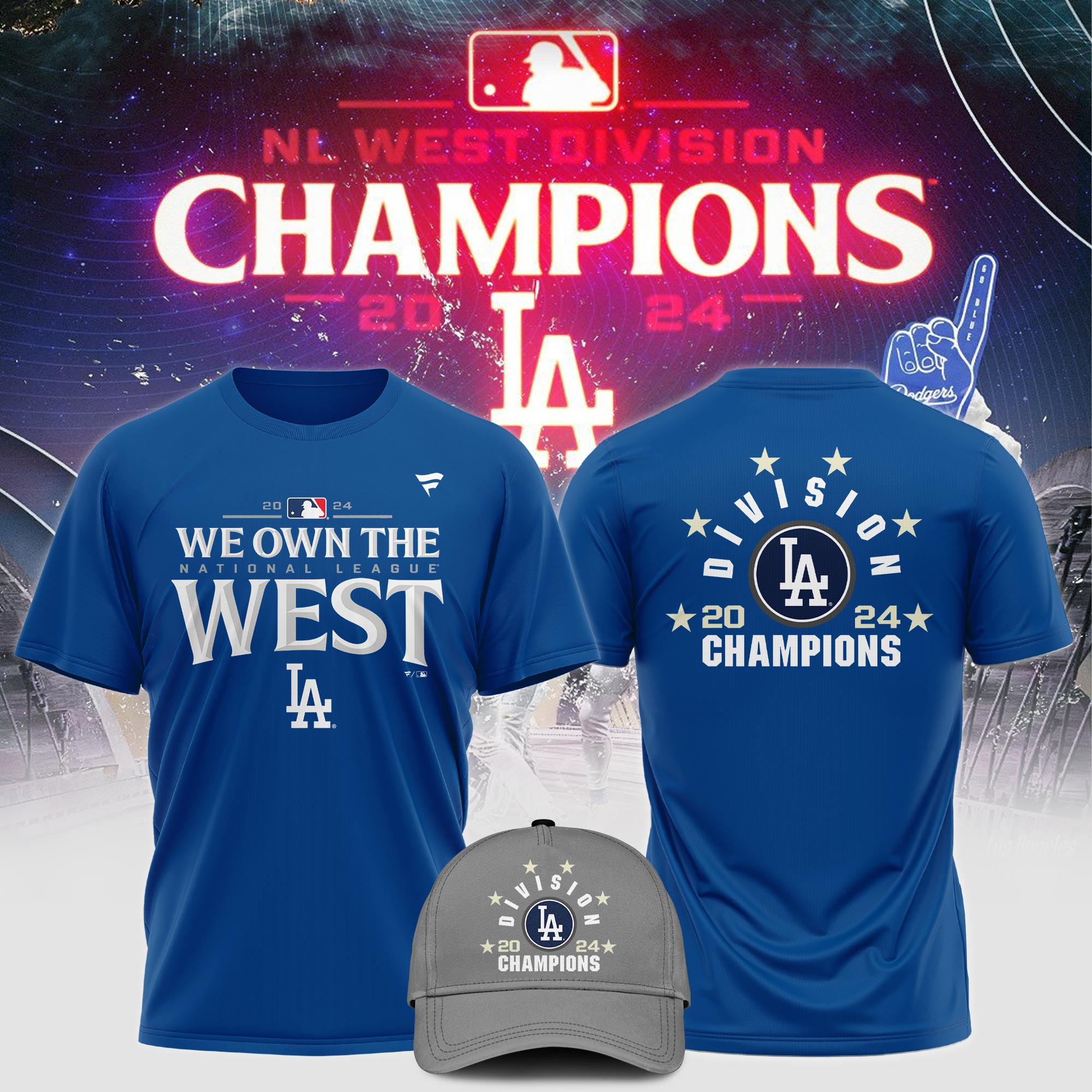 Los Angeles Dodgers Champions Shirt&Cap - Famjoys Los Angeles Dodgers Champions Shirt&Cap - Famjoys