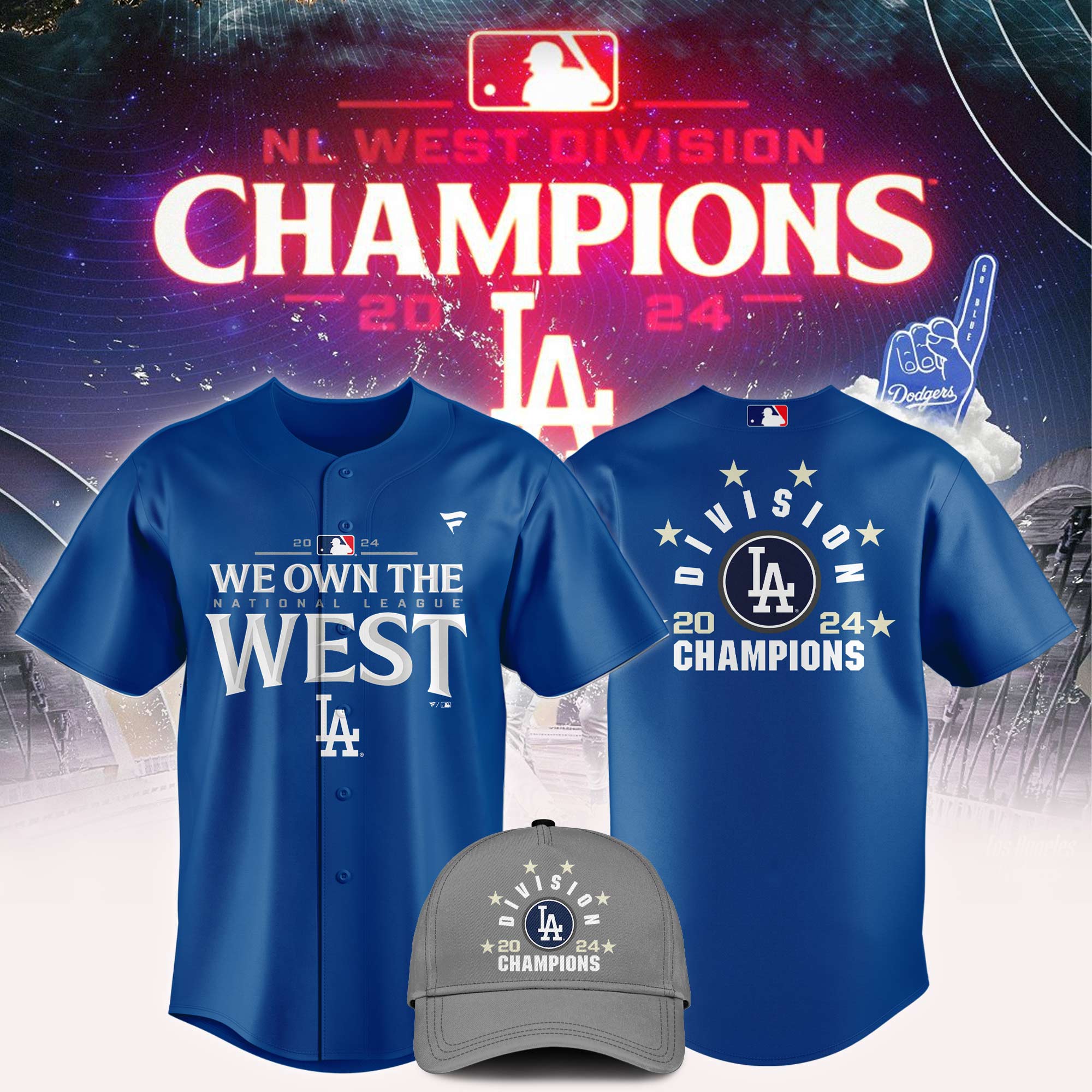 Los Angeles Dodgers Champions Shirt&Cap - Famjoys Los Angeles Dodgers Champions Shirt&Cap - Famjoys
