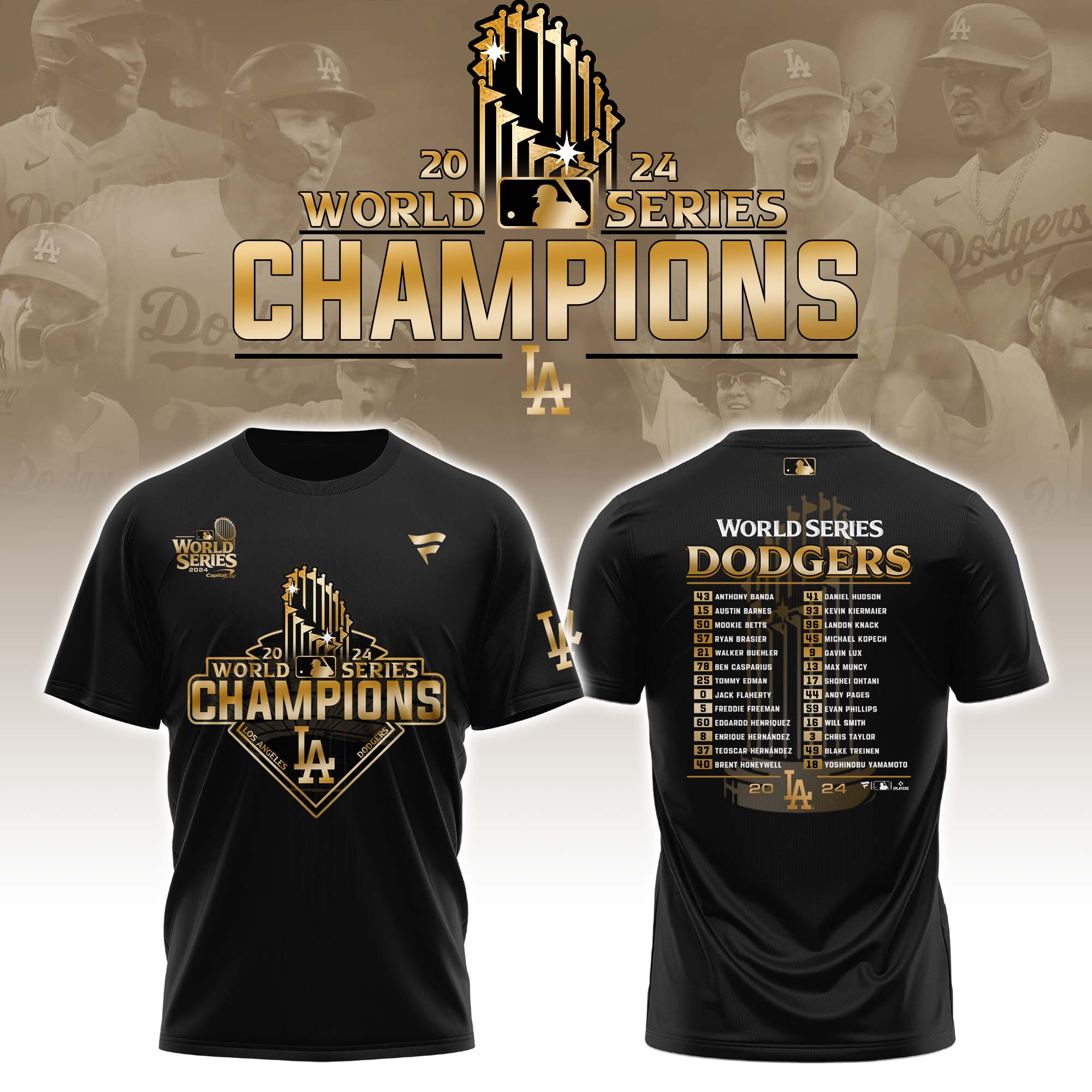 Los Angeles Dodgers Champions T-shirt - Famjoys Los Angeles Dodgers Champions T-shirt - Famjoys