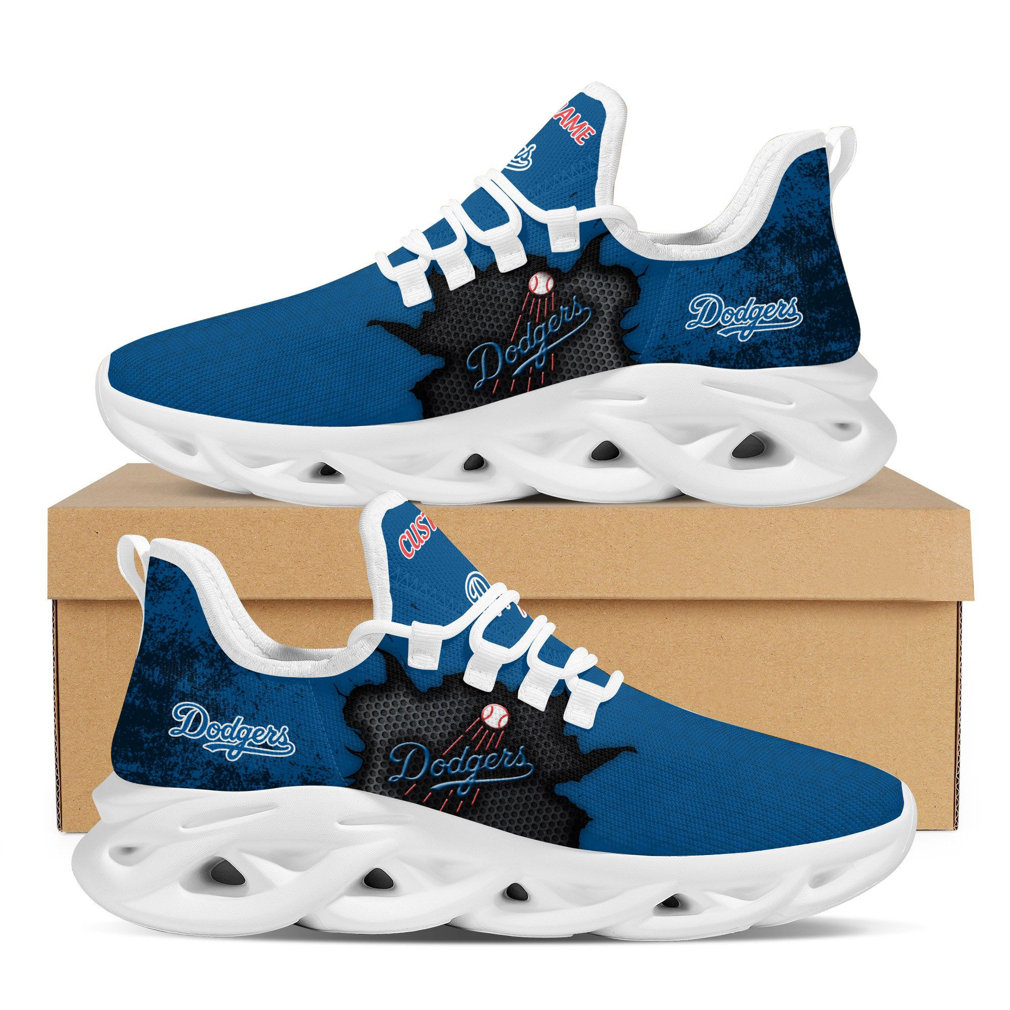 Los Angeles Dodgers Cracked Design Trending Max Soul Clunky Sneaker Shoes Custom Name Personalized - Famjoys Los Angeles Dodgers Cracked Design Trending Max Soul Clunky Sneaker Shoes Custom Name Personalized - Famjoys