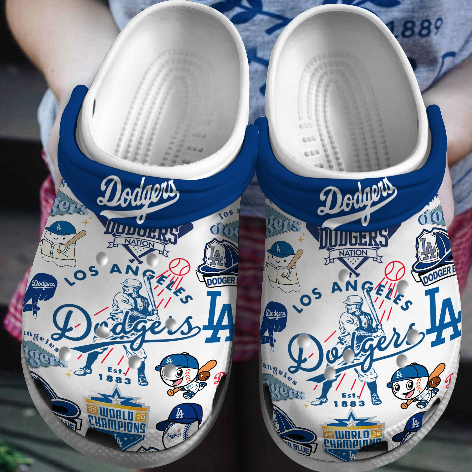 Los Angeles Dodgers Crocs Crocband Clogs Shoes Comfortable For Men Women
