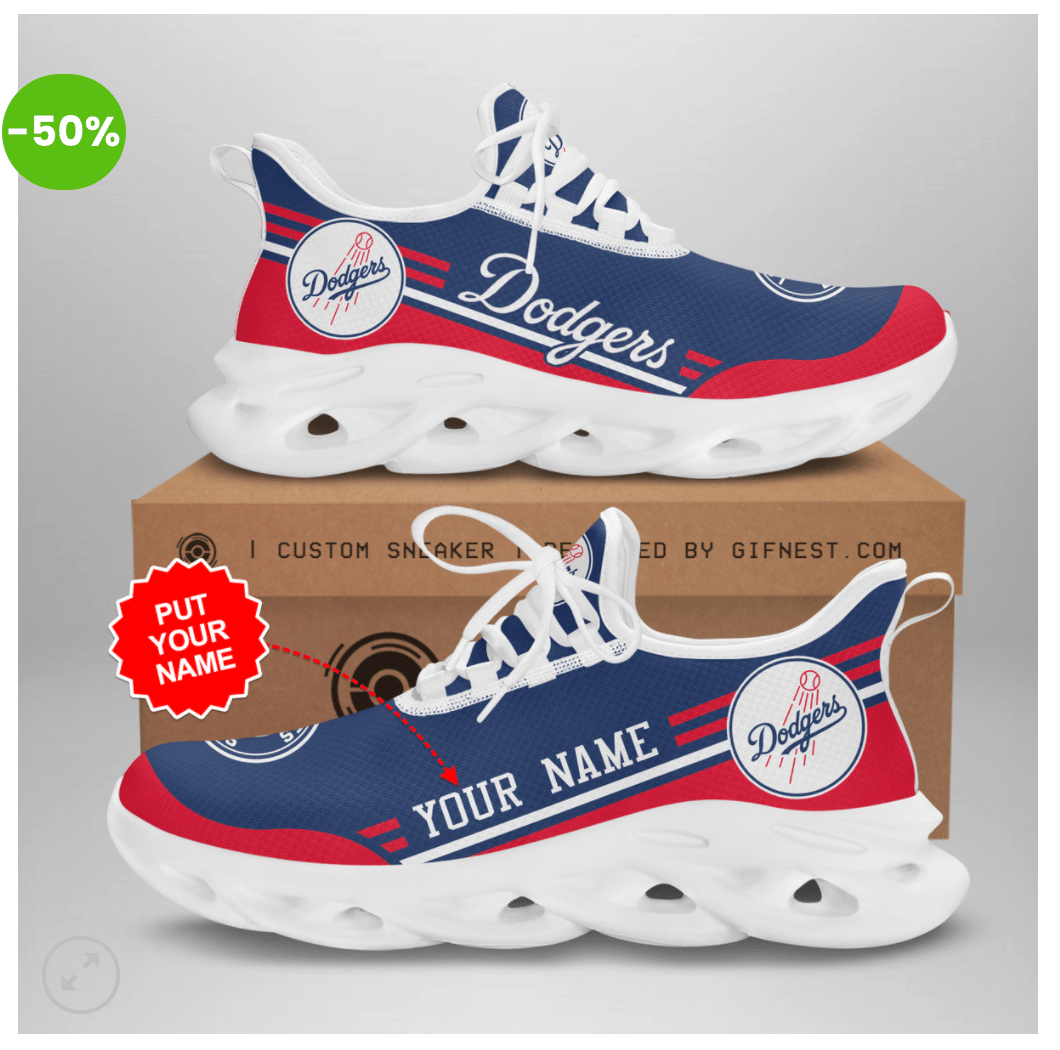 Los Angeles Dodgers Custom Name OW Shoes - Famjoys Los Angeles Dodgers Custom Name OW Shoes - Famjoys