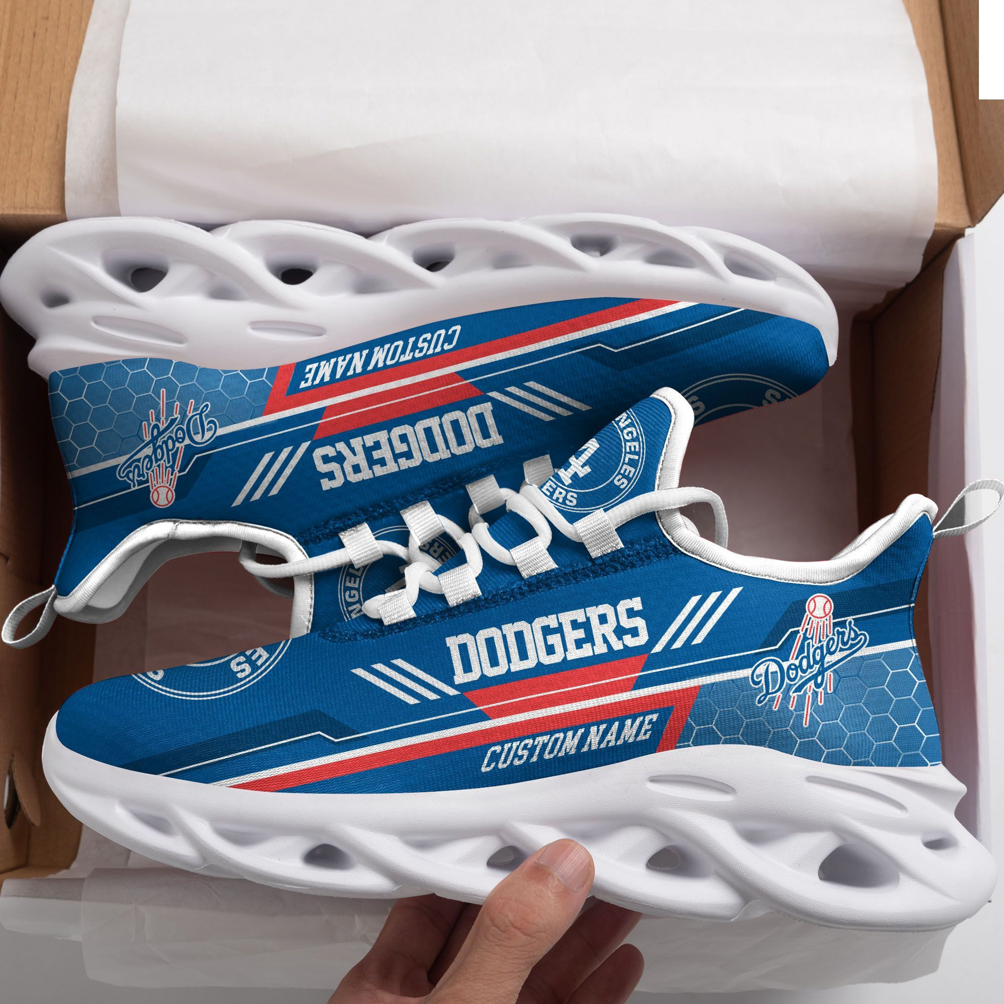 Los Angeles Dodgers Custom Personalized Max Soul Sneakers Running Sports Shoes - Famjoys Los Angeles Dodgers Custom Personalized Max Soul Sneakers Running Sports Shoes - Famjoys
