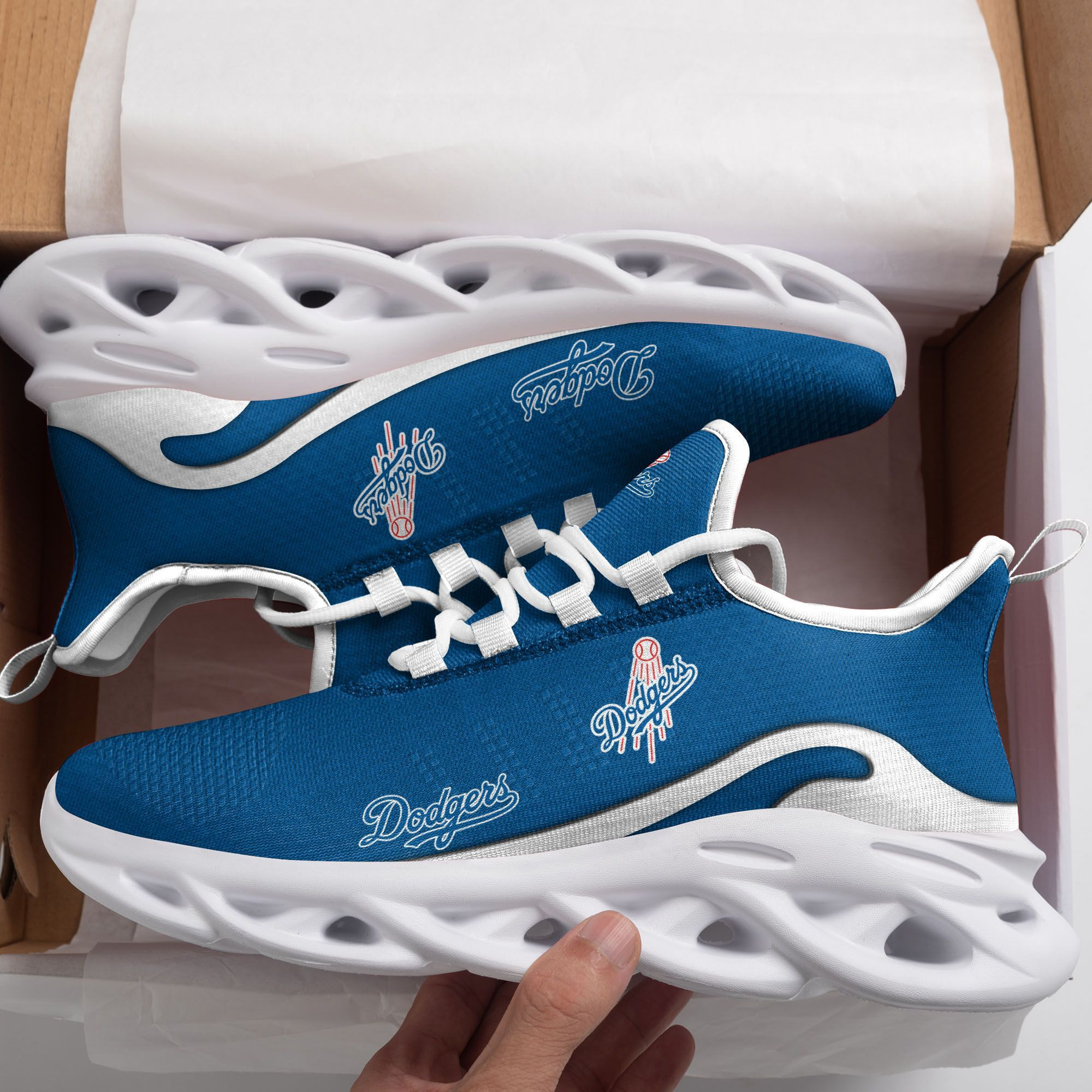 Los Angeles Dodgers D Printed Max Soul Clunky Sneaker Shoes - Famjoys Los Angeles Dodgers D Printed Max Soul Clunky Sneaker Shoes - Famjoys