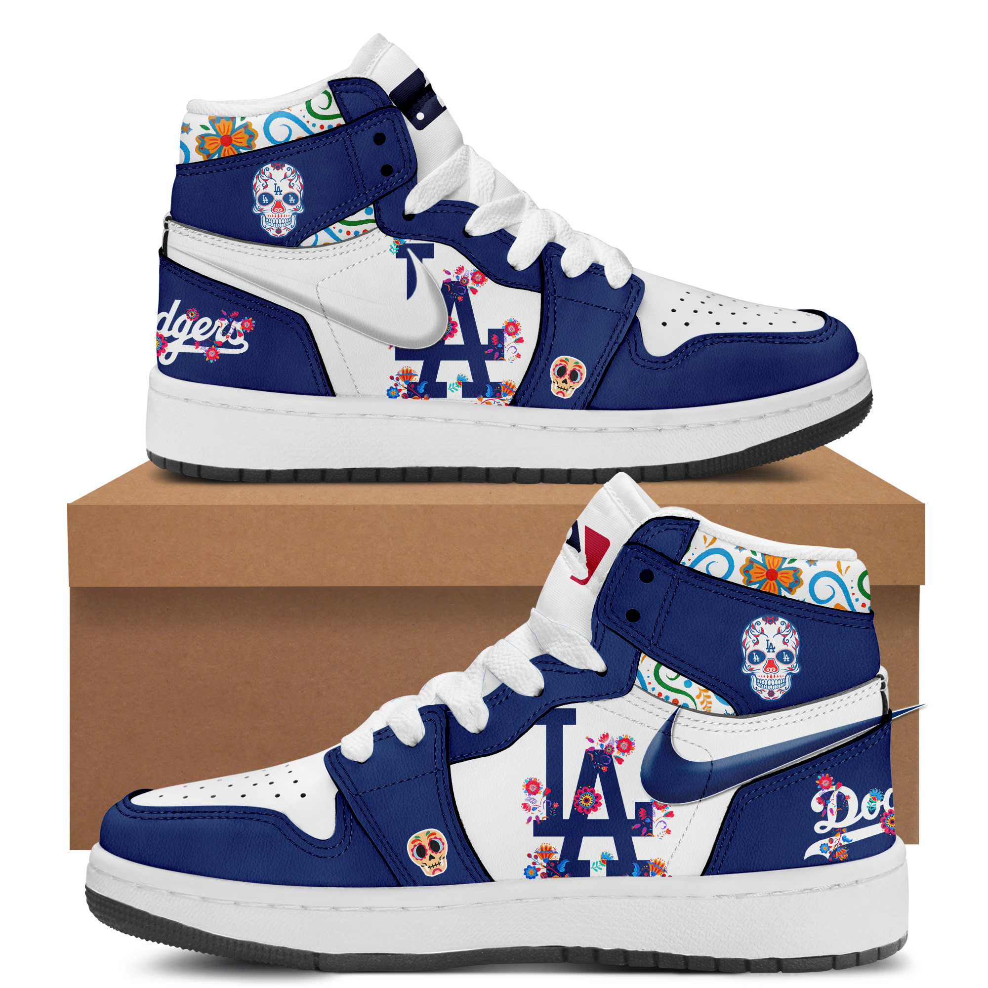 Los Angeles Dodgers Dia De Los Muertos Shoes - Famjoys Los Angeles Dodgers Dia De Los Muertos Shoes - Famjoys