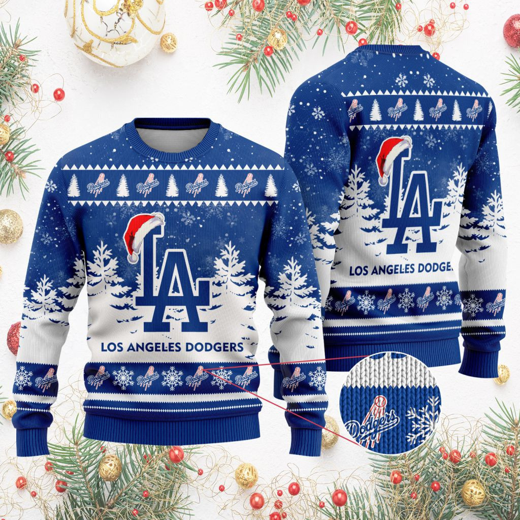 Los Angeles Dodgers Funny Christmas Ugly Sweater - Famjoys Los Angeles Dodgers Funny Christmas Ugly Sweater - Famjoys