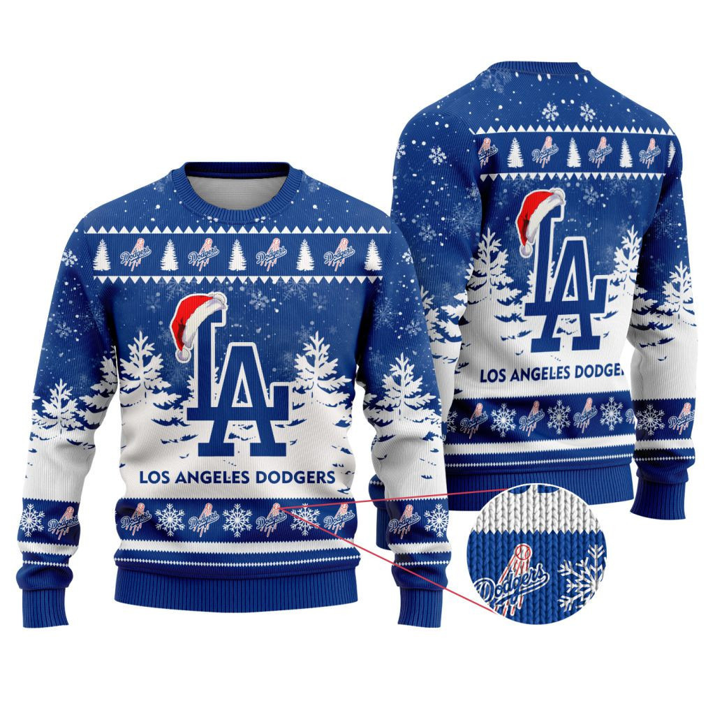Los Angeles Dodgers Funny Christmas Ugly Sweater - Famjoys Los Angeles Dodgers Funny Christmas Ugly Sweater - Famjoys