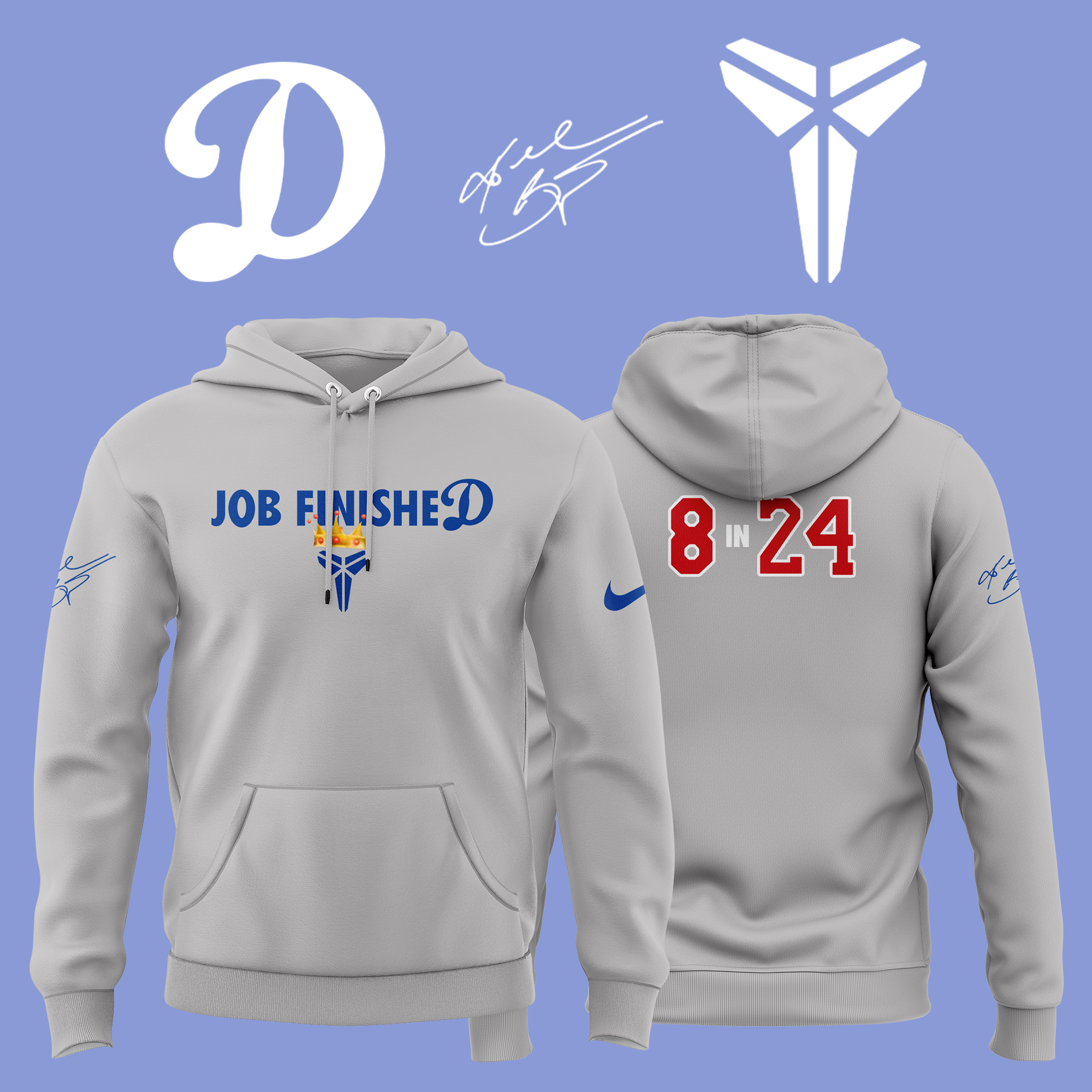 Los Angeles Dodgers Gear Via Kobe Bryant Gear Via Vanessa Bryant Job Finished 8 In 24 Unisex Hoodie - Famjoys Los Angeles Dodgers Gear Via Kobe Bryant Gear Via Vanessa Bryant Job Finished 8 In 24 Unisex Hoodie - Famjoys
